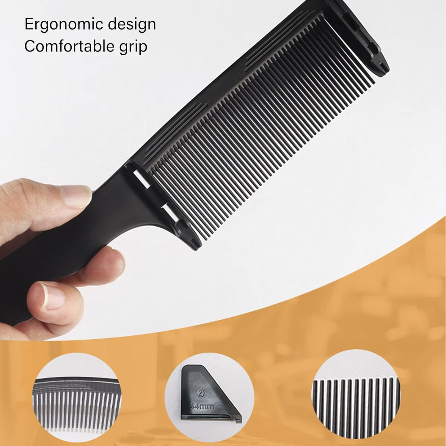Curved Barber Clipper Comb, Professional Barber Comb, S-Shaped Clipper & Flat Top Clipper Combs, Hair Styling Tool for Men, Haircut Hairdressing Tool for Salon Barber Stylist (Black)