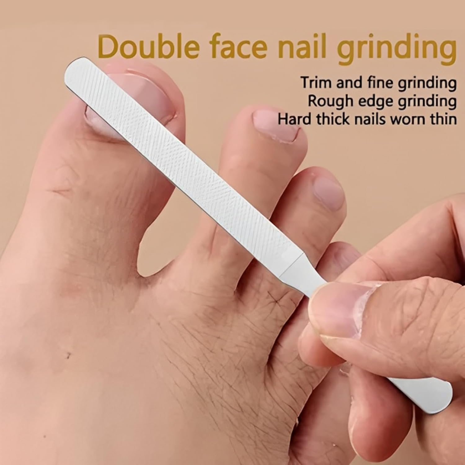 2PCS Toe Nail Files for Fungal Thick Nails,Long Steel Nail File for Onychomycosis, Fungal & Ingrown Nails &ndash; Dual-Ended Toenail Lifter,Nail Tools for Men & Women'S image number 2