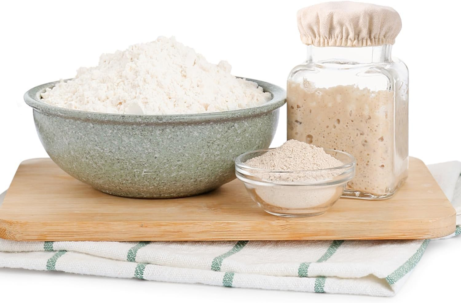 Sourdough Starter Jar Covers - 4Pcs Elastic Cotton Cloth Covers for Bread Proofing, Stretchy Bowl Lids