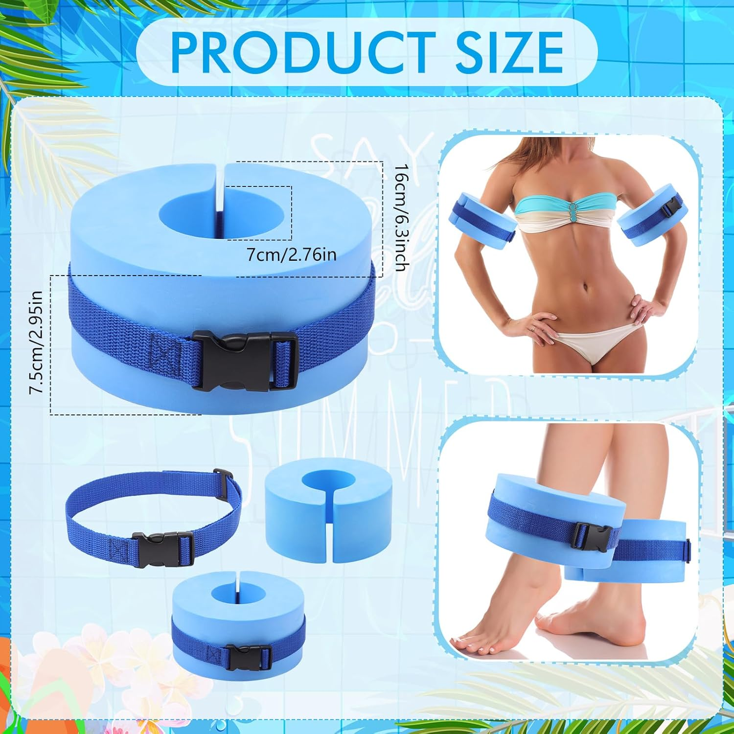 Winnerwhy Water Aerobics Set for Aquatic Exercise 1 Pair Swimming Glove 2 Pcs Foam Swim Aquatic Cuffs Water Weights Equipment Pool Resistance Fitness Equipment for Swimming Training Water Workouts