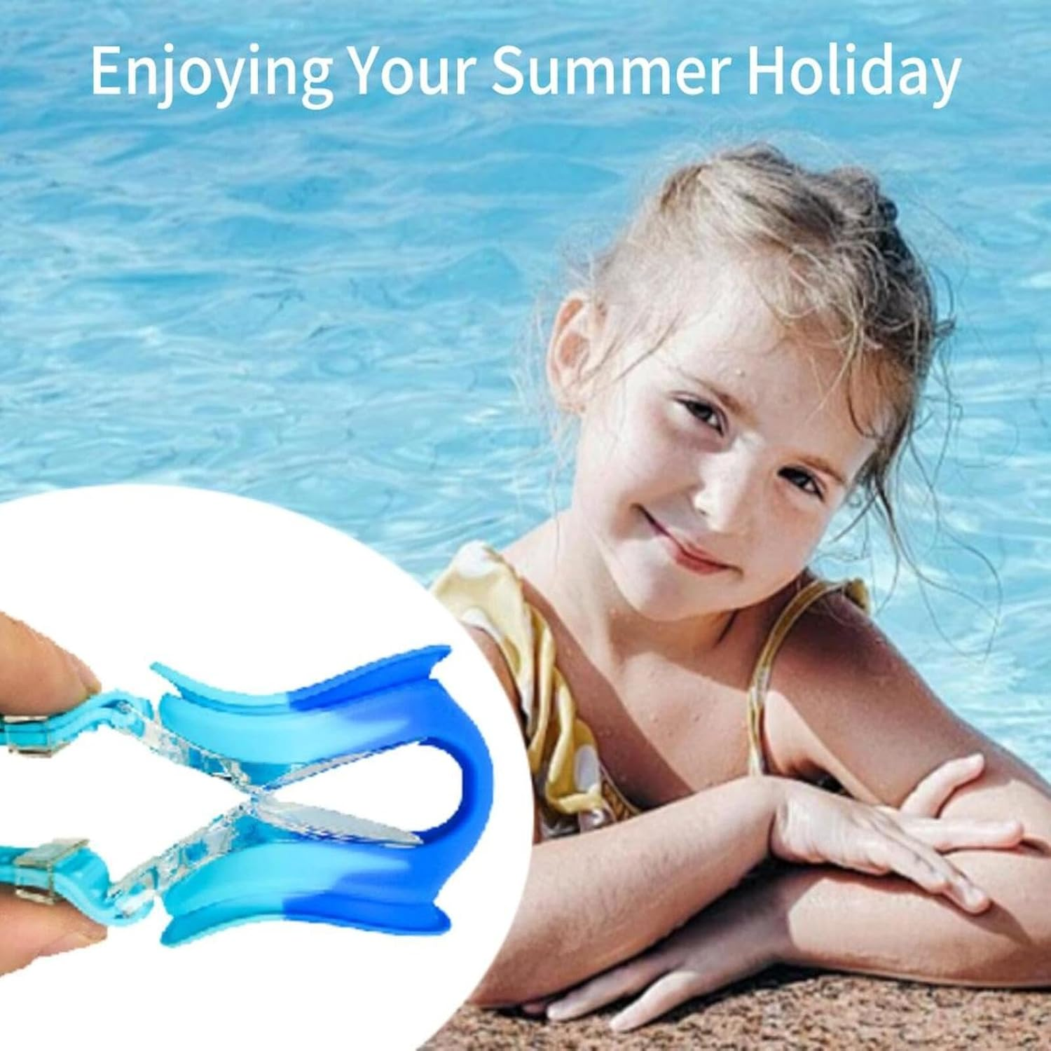 Kids Swimming Goggles, 1Pcs Anti-Fog Waterproof UV Pool Goggles Clear Vision Pool Goggles for Toddler Kids Youth Ages 3-14, Light Blue/Blue, 22Cm * 7Cm * 7Cm