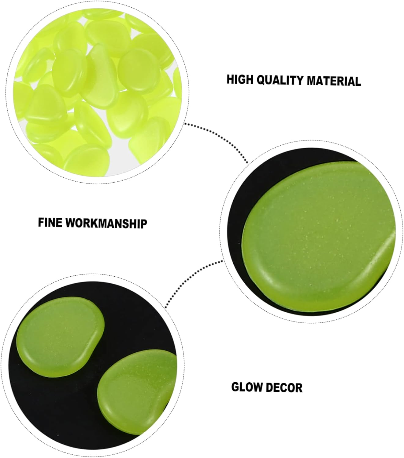 Yardwe 100Pcs Garden Pebbles Glow for Fish Tank Decor Pathway Decoration and Outdoor Landscaping Vibrant Mixed Colors for Aquarium and Garden Use image number 6