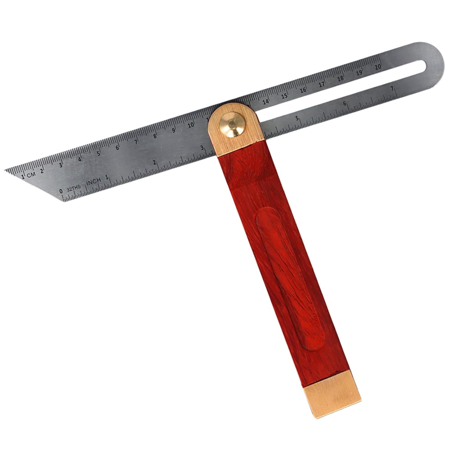 Stainless Steel T Bevel Angle Finder with Wooden Handle, 1Pc T-Bevel Activity Angle Ruler Adjustable Carpentry Square Bevel Gauge Sliding Stainless Steel Ruler with Hardwood image number 5