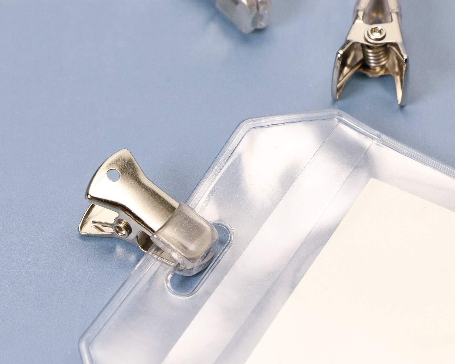 ONLYKXY 30 Pieces 20X6Mm Silver Metal Small Clip, DIY Clips, Non-Slip Sweater Clips Alligator Clamps Flat Mouth Clip ID Badge Holders Lanyards Clothing Glasses Accessories Clip, Silver image number 3