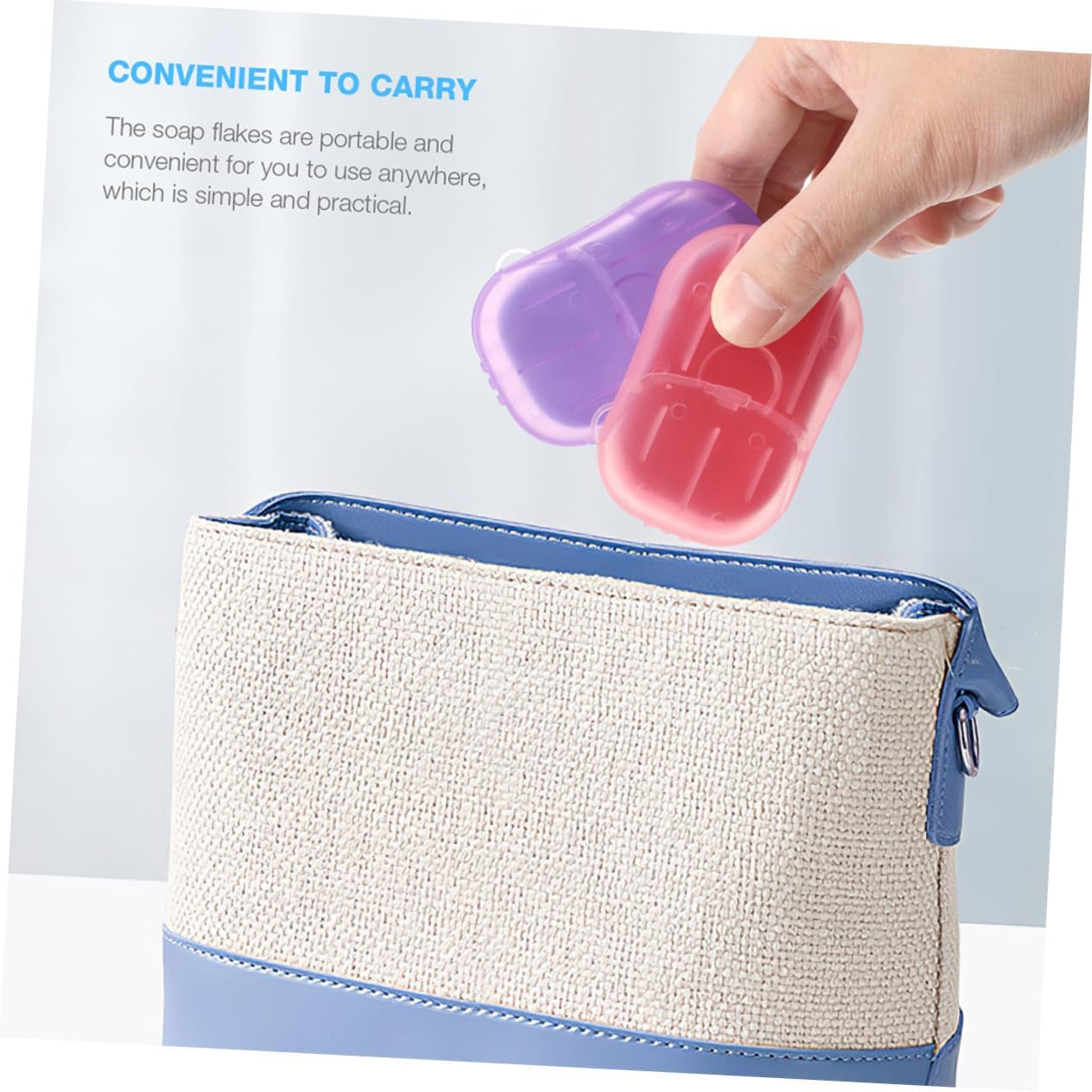 UPKOCH 12 Boxes Portable Travel Soap Sheets Water-Soluble Hand Wash Soap for Camping Hiking and Outdoor Activities Compact Foam Paper for Convenient Cleaning image number 1