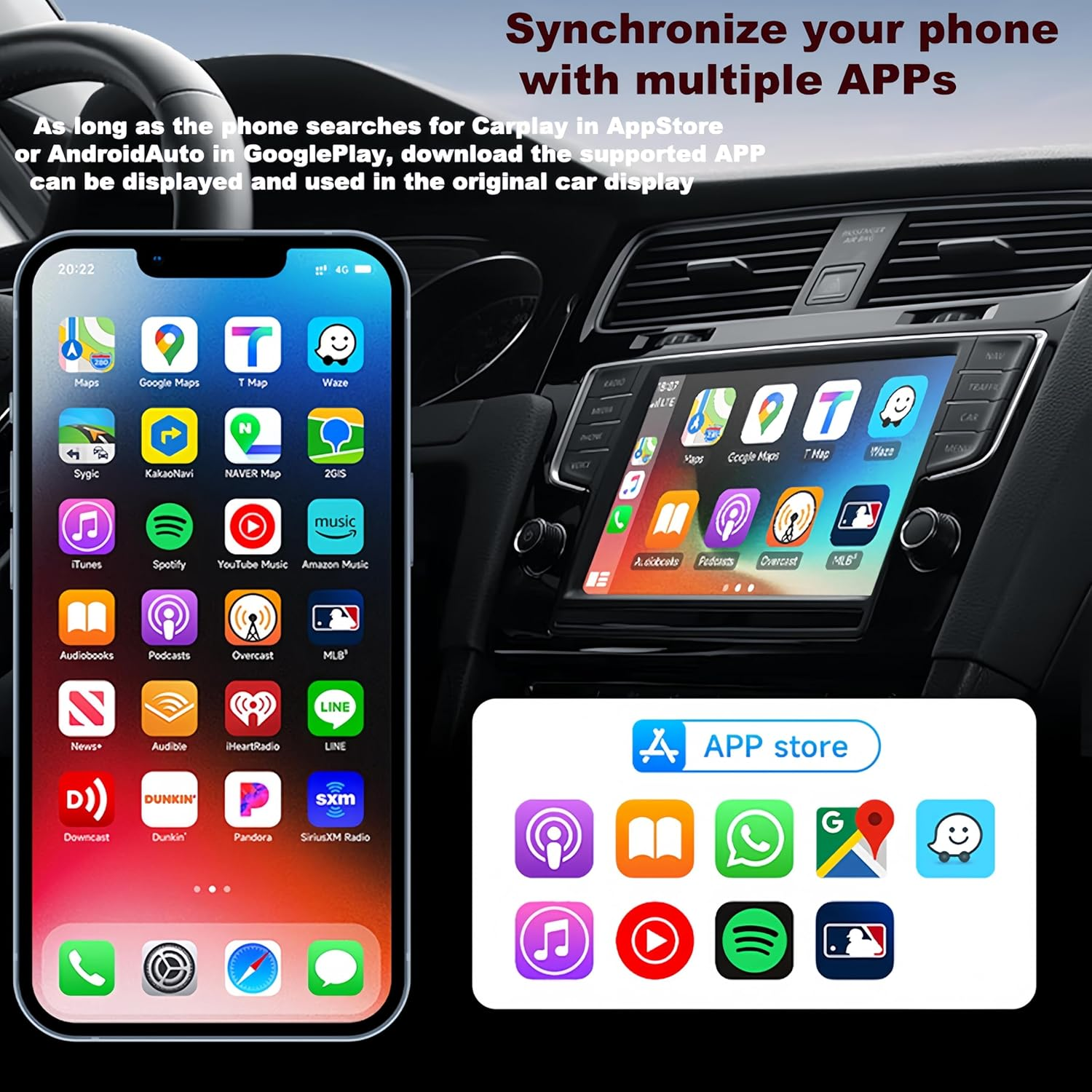 2025 Upgrade Wireless Carplay Android Auto Adapter, Plug & Play USB Dongle Design for Cars with Built-In Wired Apple Carplay, Compatible with Iphone & Android, Bluetooth 5.2, Dual-Band Wifi image number 1