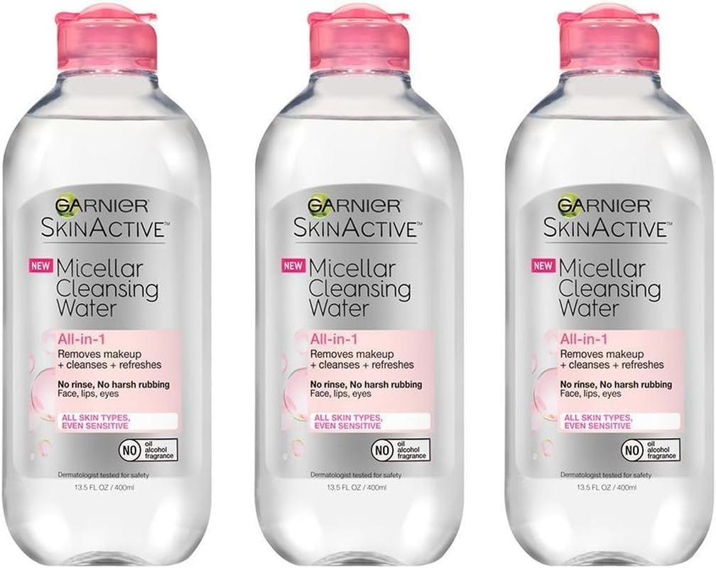 Garnier Skinactive Micellar Cleansing Water, for Waterproof Makeup, 3.4 Fl Oz