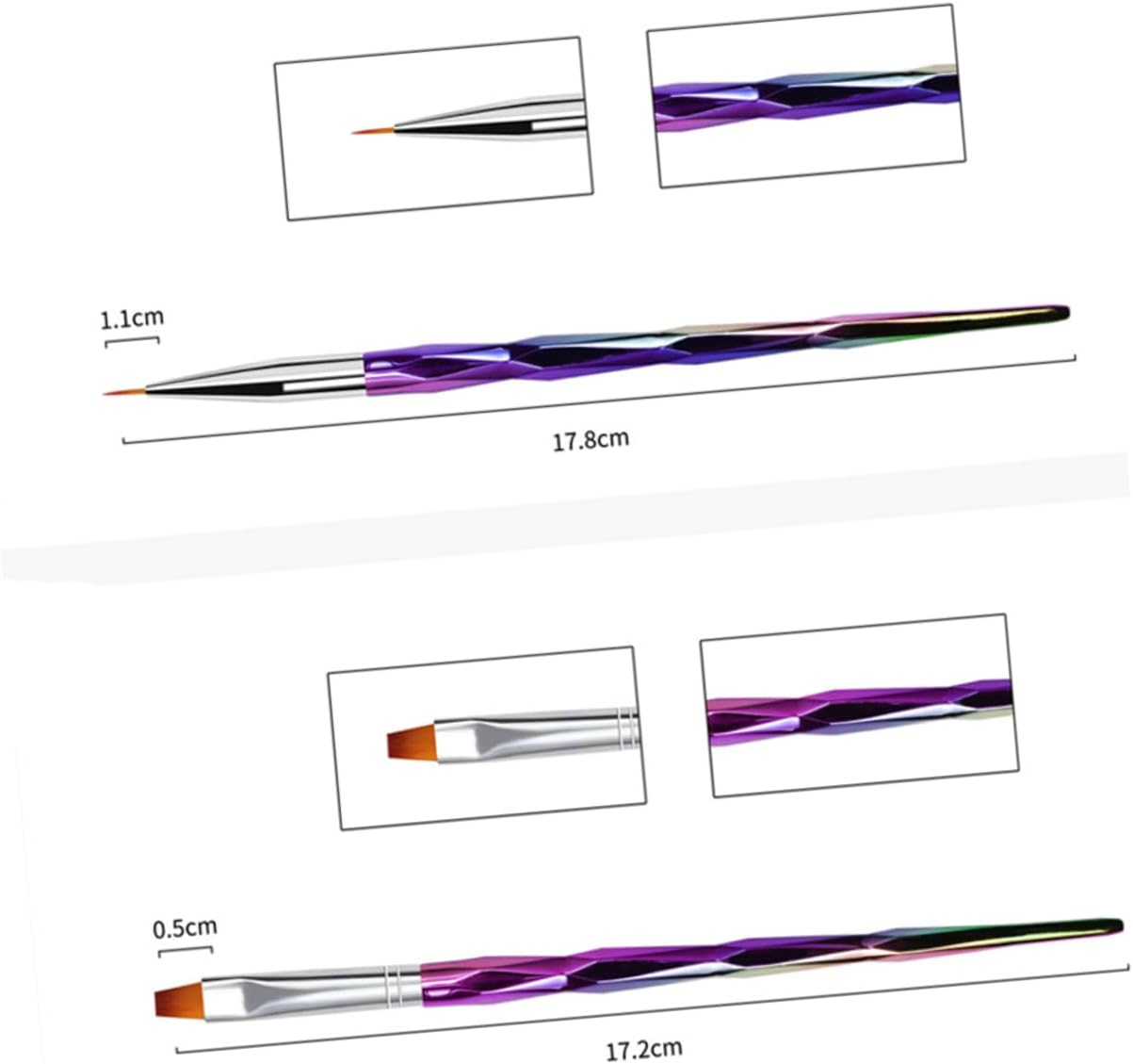 DONFAMDS 10Pcs Unique Nail Art Pen Brush Rhombus Rod Nail Brushes Essential Manicure Tools for Home Use image number 3