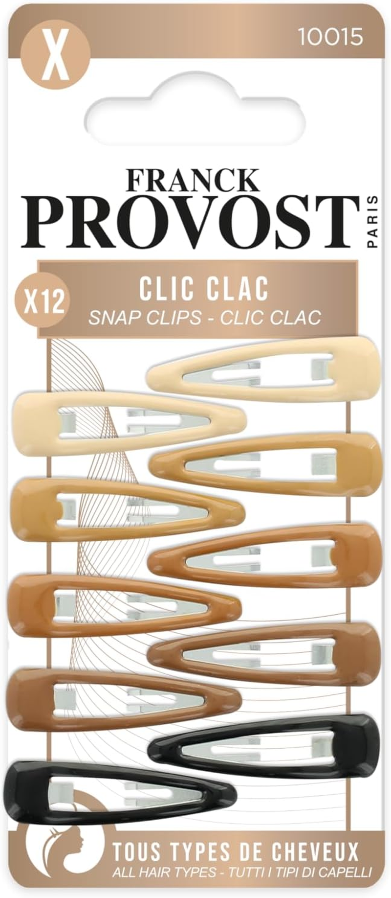 Franck Provost - Pack of 12 Clic Clac Hair Clips - Hairstyle - Random Color image number 3