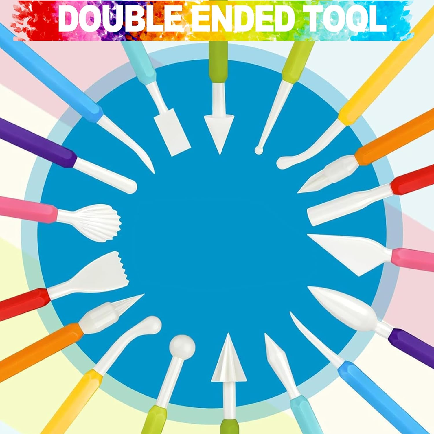 LINPHCEY 9PCS Clay Tools for Kids Air Dry Clay Tool Kit Plastic Clay Sculpting Tools Set for DIY Pottery, Modeling Sculpey Polymer Clay &ndash; Safe & Easy Grip for Beginners & Craft Lovers image number 4