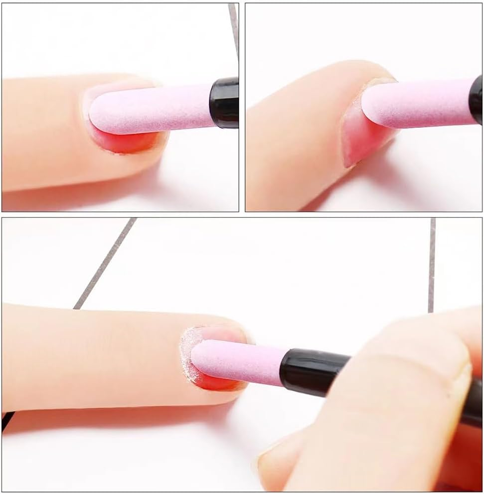 JIHUOO Cuticle File Stone Cuticle Pusher Sticks Nail Care Stone Cuticle Remover Trimmer Nail Polishing Pen Manicure Stick Tools 20Pcs image number 6