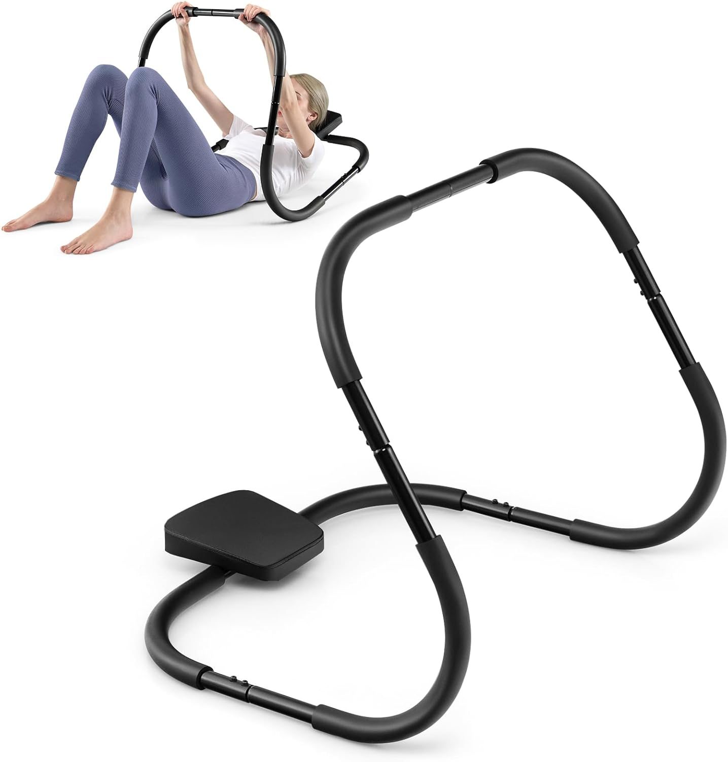 Costway AB Fitness Trainer, Abdominal & Core Strength Exercise Cruncher W/Padded Headrest, Ergonomic & Portable AB Mat Trainer for Home Gym Strength Workout image number 3