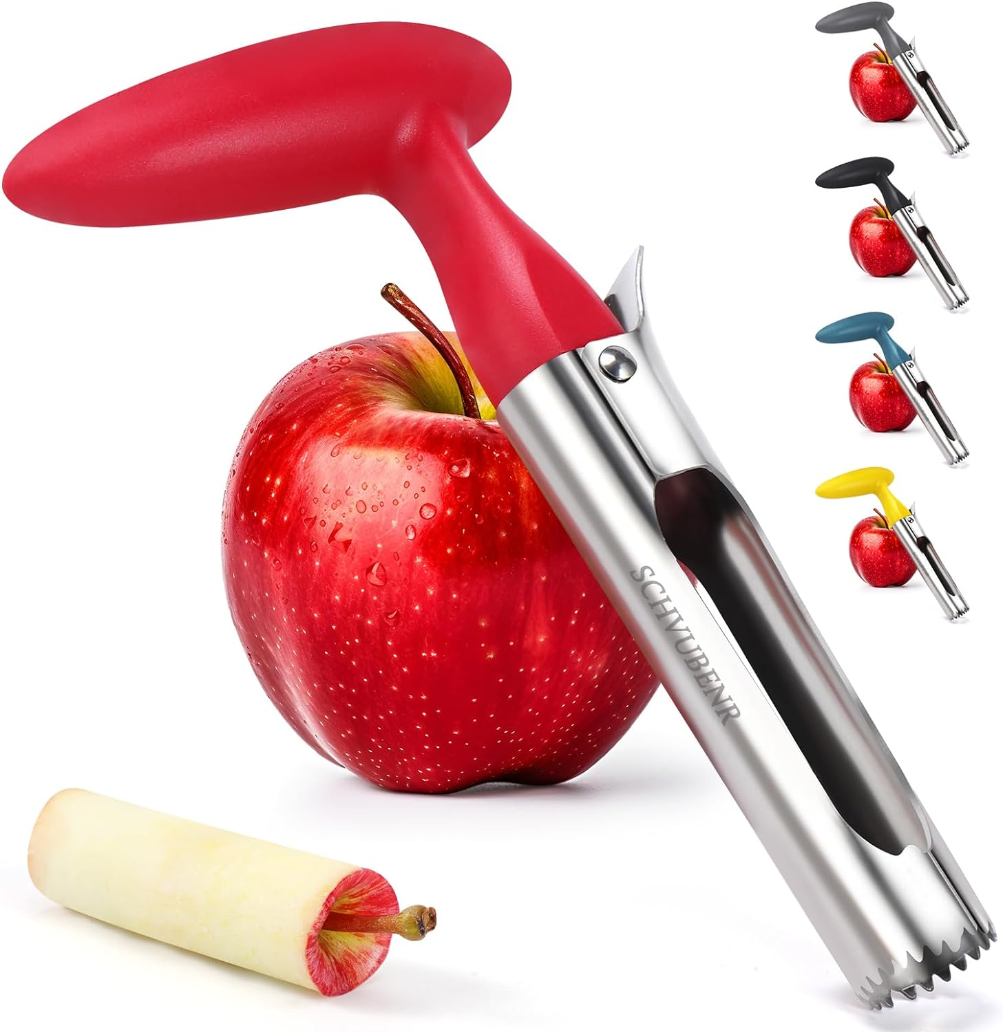 SCHVUBENR Premium Apple Corer Tool - Easy to Use and Clean - Sturdy Apple Remover with Sharp Serrated Tips - Stainless Steel Corers for Apple and Pear - Core Fruits with Ease (Blue)