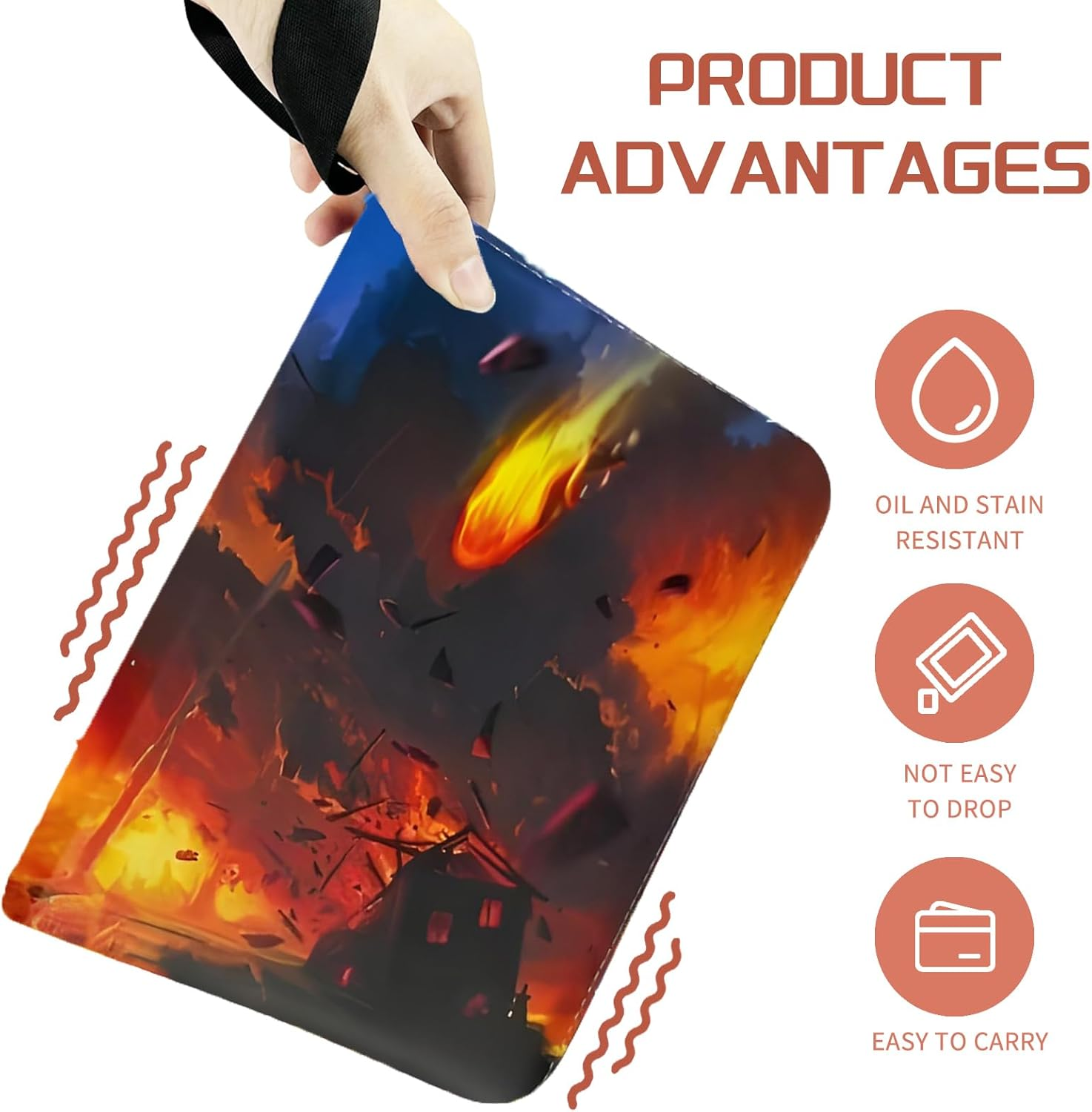 Trading Card Binder, Cards Holder 400 Pockets Card Folder with Zipper 50 Pages Removable Sleeves for Card Collection, Game Boy Girl Birthday Gifts Cool Loose-Leaf - Red image number 6