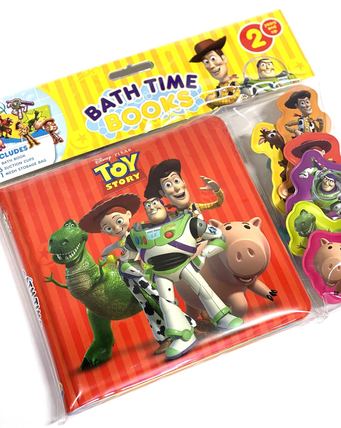 Disney / Pixar Toy Story Bath Time Books - Activity Books for Kids, Bath Book, 6 Padded Suction Cups, 1 Mesh Bag: with Suction Cups and Mesh Bag