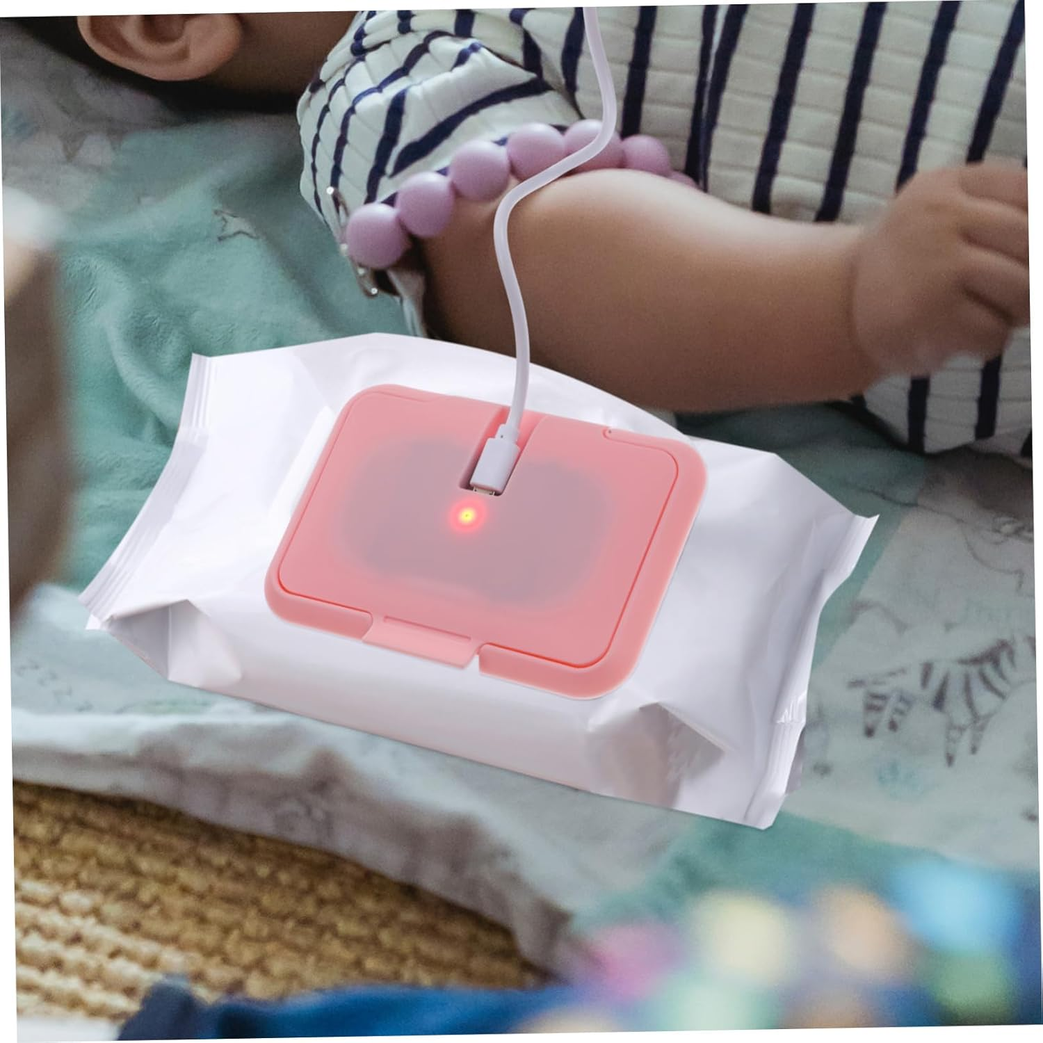 USB Wet Tissue Heater Portable Wipes Warmer Temperature Control for Baby Adults image number 6