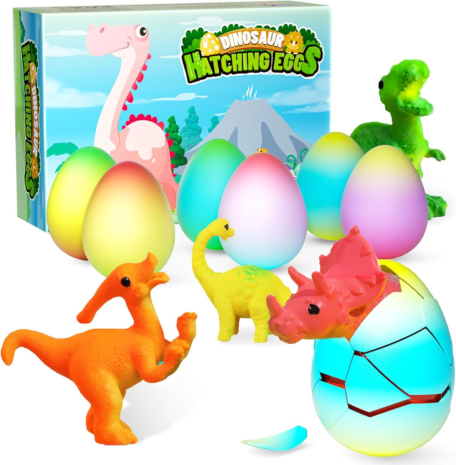 Dinosaur Hatching Eggs for Kids - 6Pack Dinosaur & Egg Unicorn Rainbow Toys Grow in Water for 3-8 Boys Girls, Halloween Easter Christmas Gifts, Birthday Ideas and Party Favors for 3+ Year Old image number 3