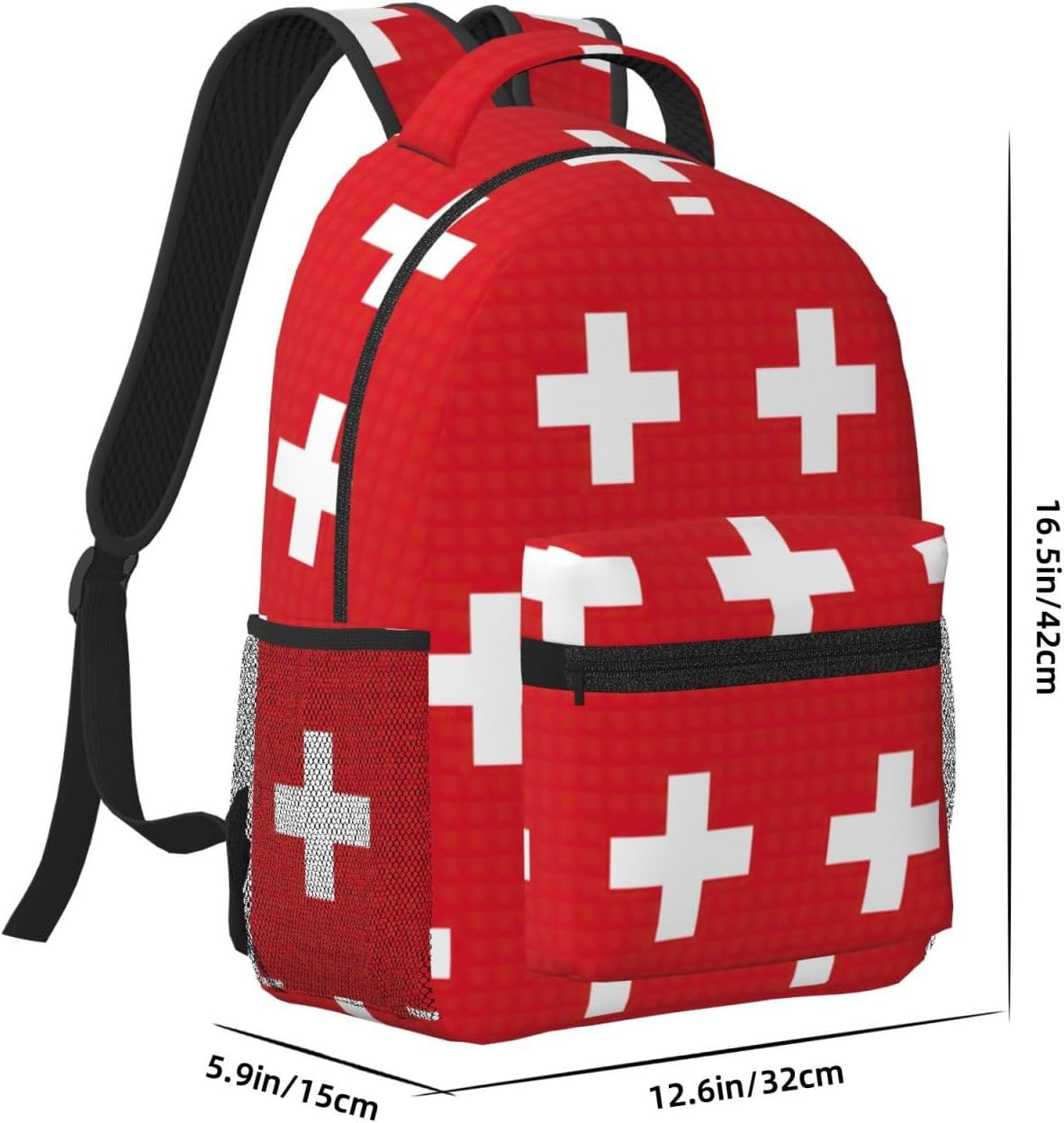 DRTGEDS Swiss Flag Backpacks for Women Men,Travel Laptop Back Pack 16.5 Inch,Work Bag Personal Item Book Bags image number 6