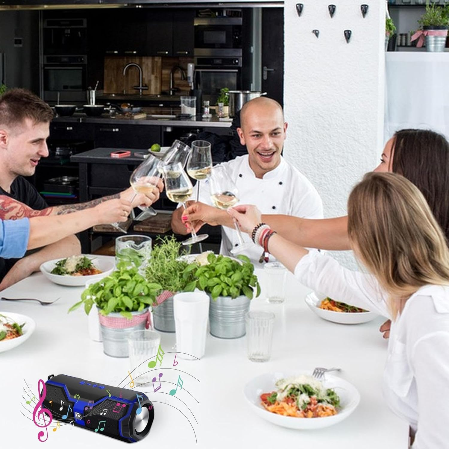 Loud Speaker for Partys | Wireless Boombox with Punchy Bass,Portable Compact Travel Speaker Boombox for Shower, Outdoor, Home, Beach