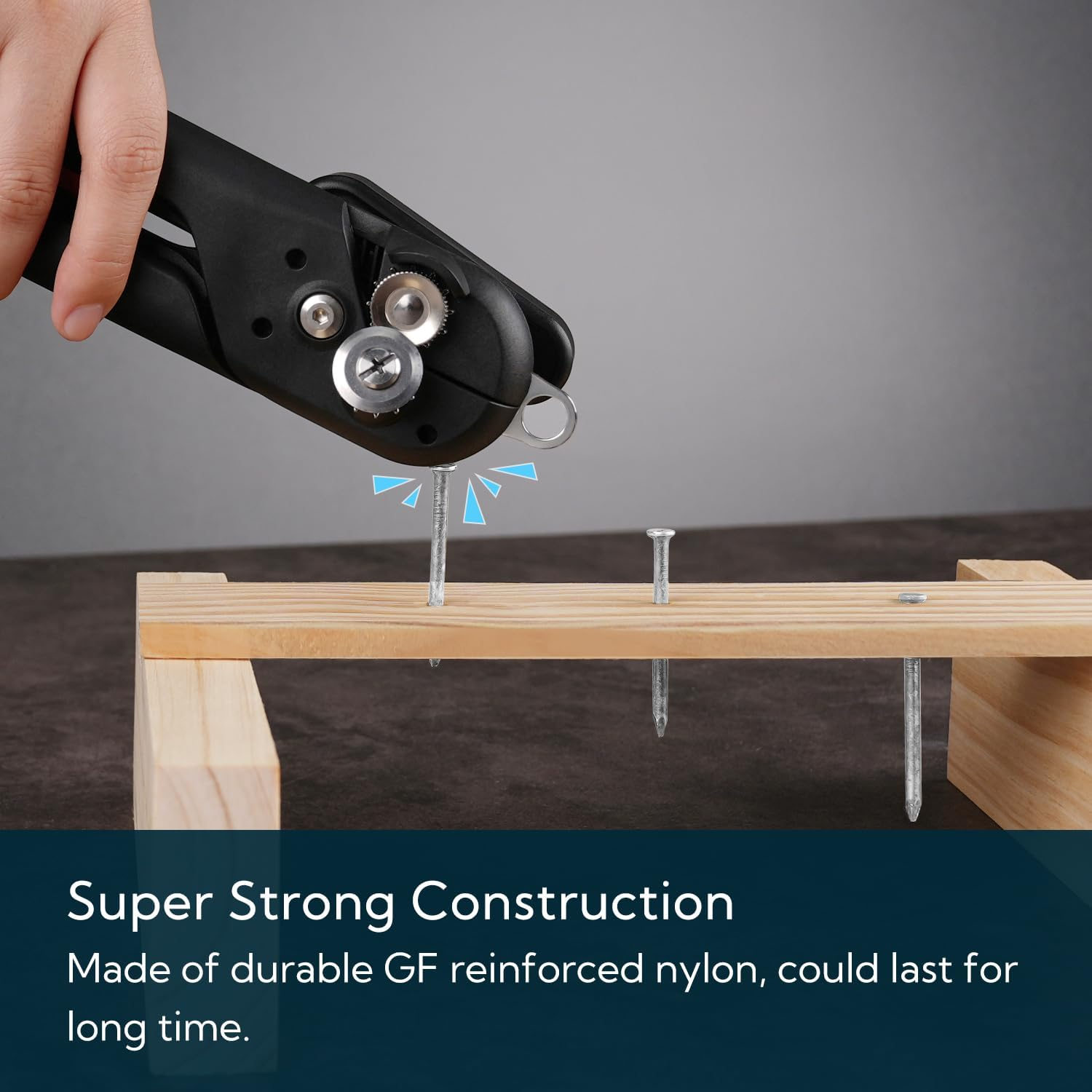 KITCHENDAO Replaceable Can Opener with 2 Extra Blades, Super Sharp Manual Can Opener with Magnet, Smooth Edge Cut Handheld Tin Opener, Large Turning Knob for Seniors & Arthritis, Black image number 5