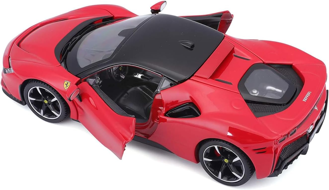 Ferrari SF90 Stradale Red with Black Top 1/24 Diecast Model Car by Bburago 26028 image number 2