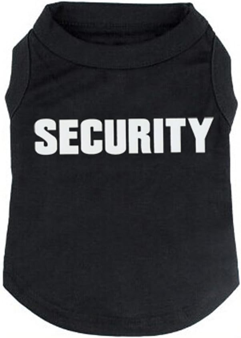 Dog Shirt Tee Shirts Puppy Summer Clothes Dog Tank Top Vest SECURITY Sweat Shirt for Small Dog Medium Dog Cat (L, Black)