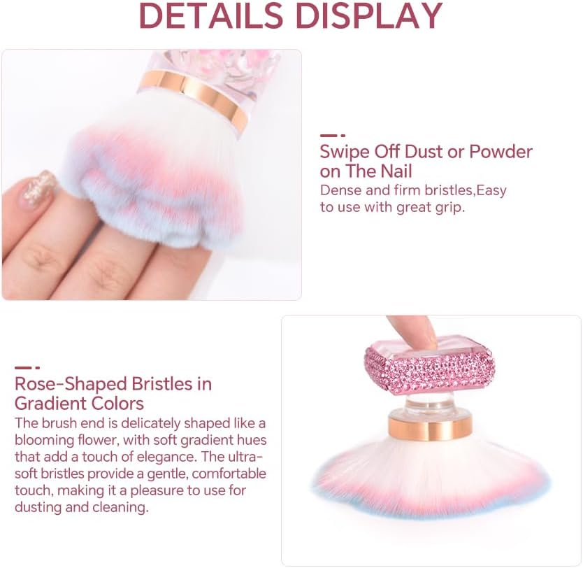 Rolabling Nail Dust Brush Nail Art Dust Cleaner for Acrylic Nails Dust Brush for Nails Nail Art Manicure Dust Cleaner Brush for Nail Clipping Cleaning Makeup Brush Tools (8) image number 1