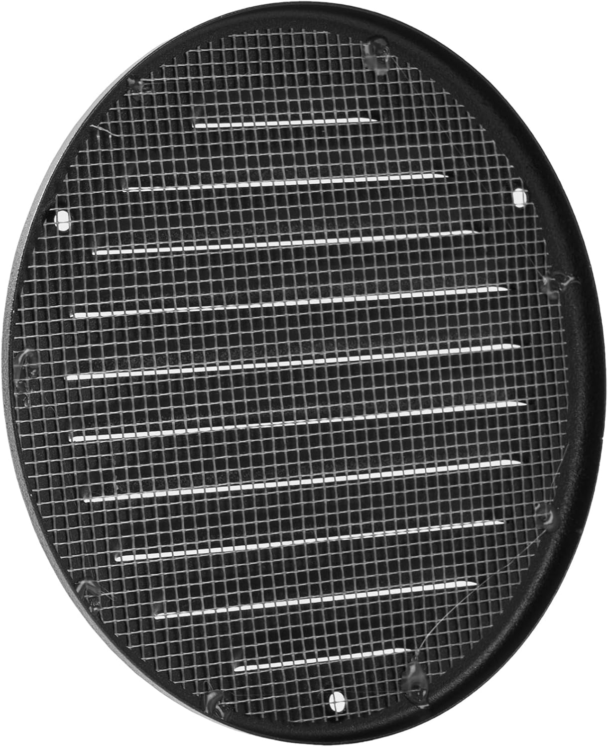 Vent Systems - 5 Inch (Inner) Black Metal round Soffit Air Vent Grille Cover, Register Air Vent Deflector, Louver - Built-In Mesh - HVAC for Bathroom, Home Office, Kitchen 6 Inch (Outer) image number 5