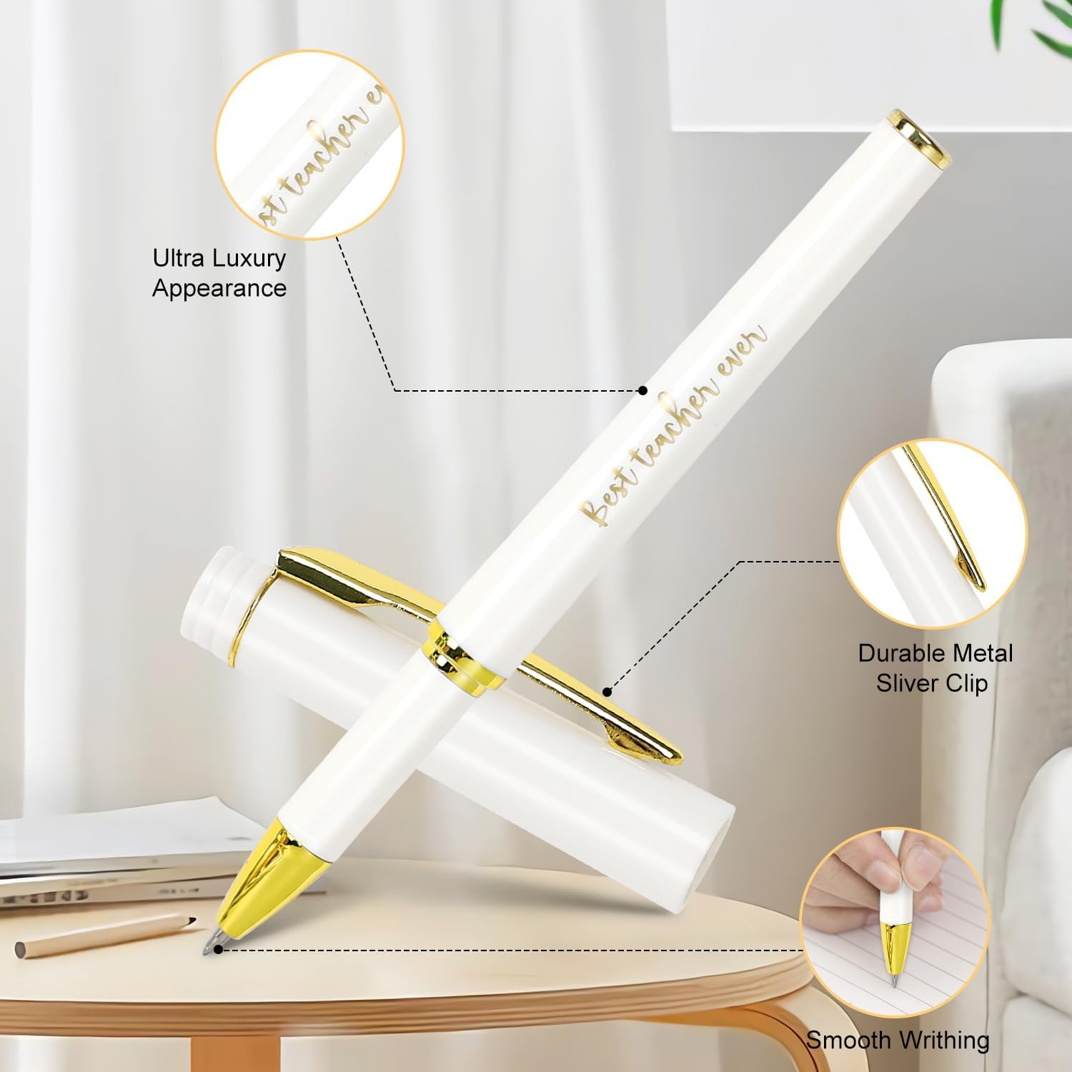 UAREHIBY 16 PCS Teacher Gifts in Bulk,Thank You Teacher Gifts with Makeup Bags,Teacher Appreciation Week Keychain,Bookmark Gifts for Teachers,Best Teacher Ever Pen Gifts,Christmas Gifts image number 3