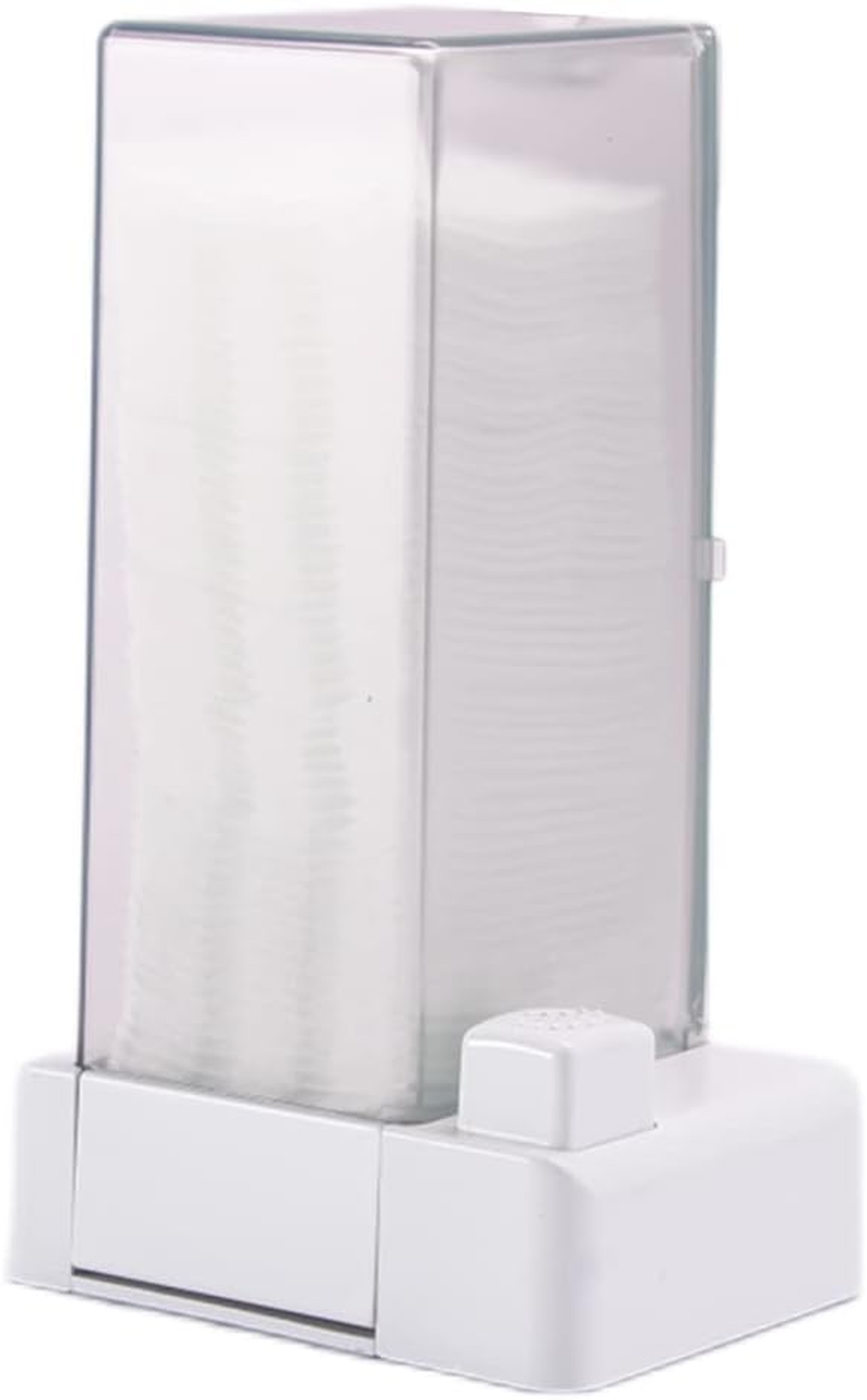 Cosmetic Cotton Storage Box, anti Slip Bottom Design Automatic Cotton Pad Dispenser, Take Out and Press Easily Clear Make up Pads Container with Lid, the Best (White) image number 2