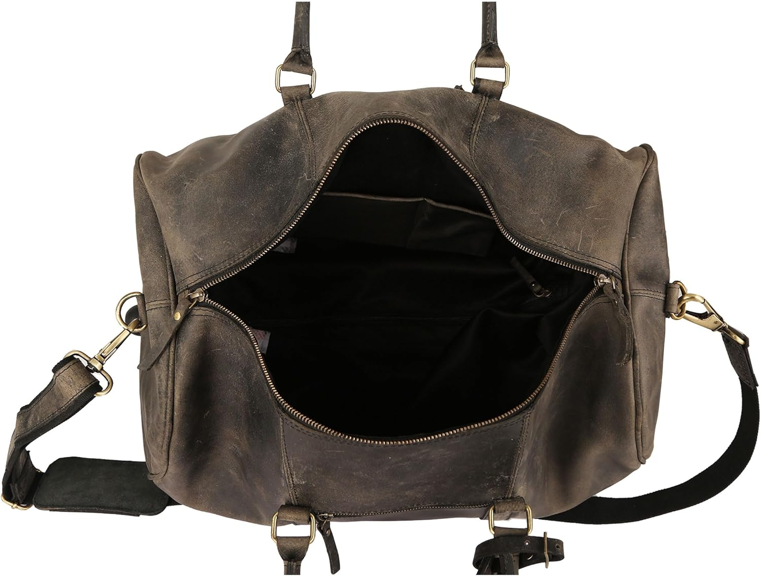 Leather Rolling Travel Duffle Bag for Men Women 21 Inch with Wheels Sports Overnight Weekend Duffel Gym Cabin Holdall with Wheels for Easy Carry image number 5