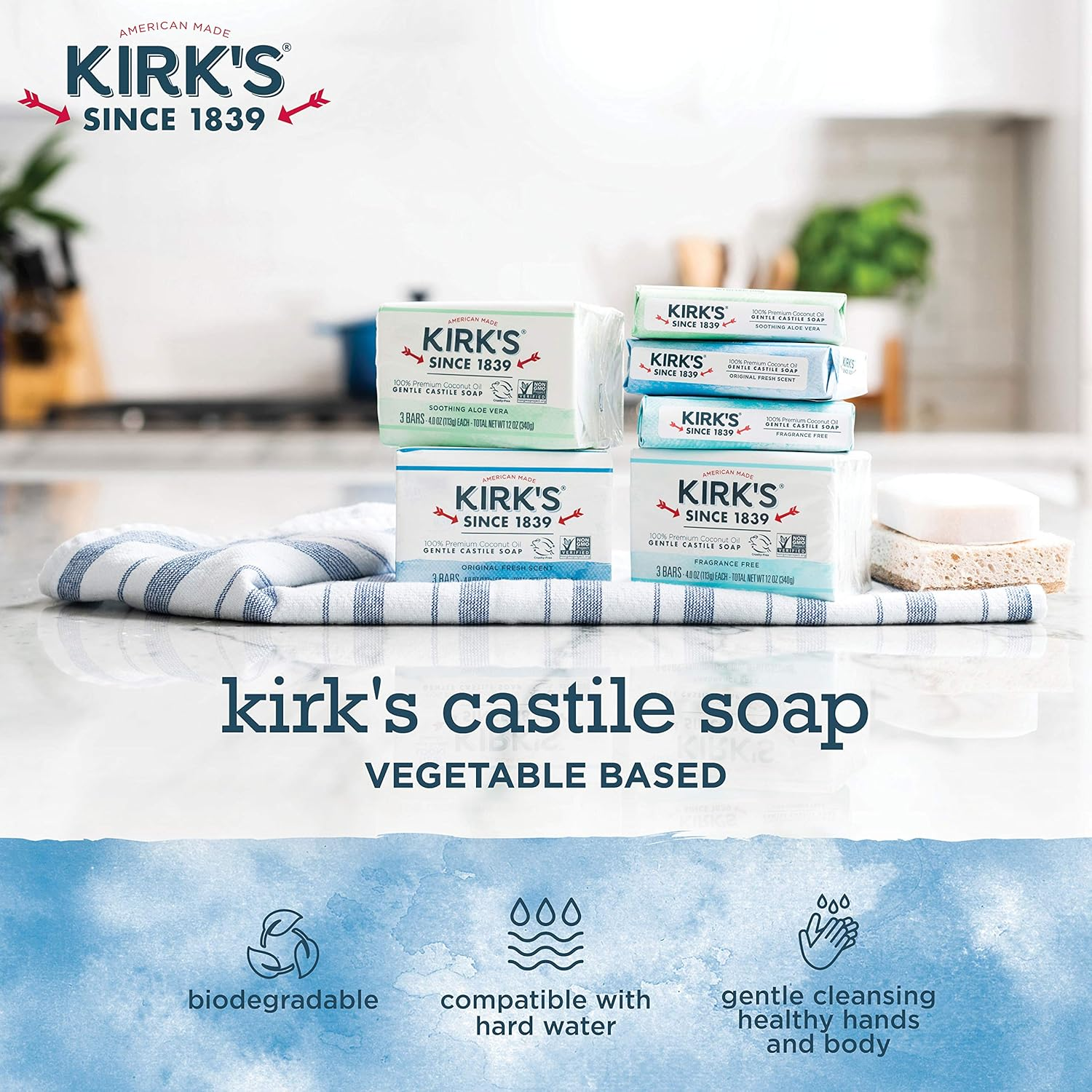 Kirks Original Coco Castile Soap, 24 Bars