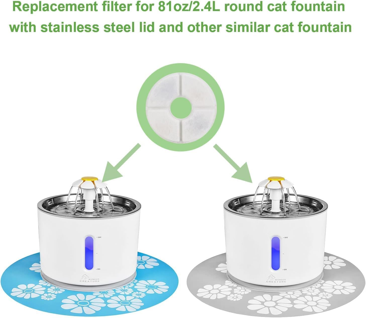 Star-Wood Cat Water Fountain Replacement Filter, 8 Filter Pack, Compatible with Most Cat Fountains and Pet Water Fountains, Activated Carbon Filter image number 3