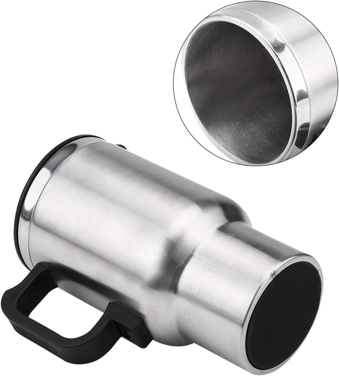 12V Electric Incar Stainless Steel Travel Heating Cup, 450Ml, Vacuum Insulation Technology, Food Grade Material, Indicator Light, Sealed Kettle Cover, Fits Most Car Cup Holders image number 4