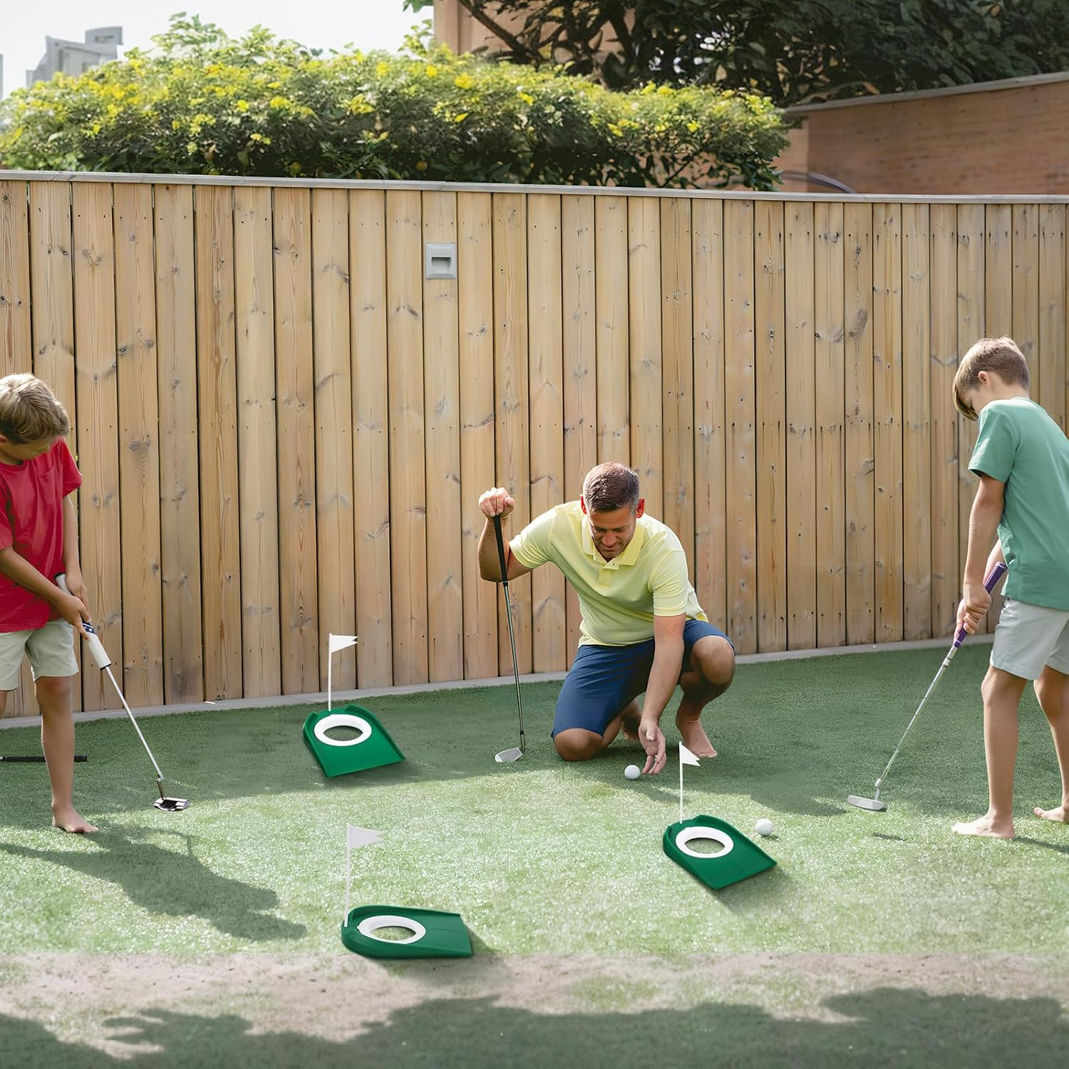 Baluue Golf Putter Plate with Flag - Indoor Practice Putting Cup for Golf Training 2Pcs Set image number 2