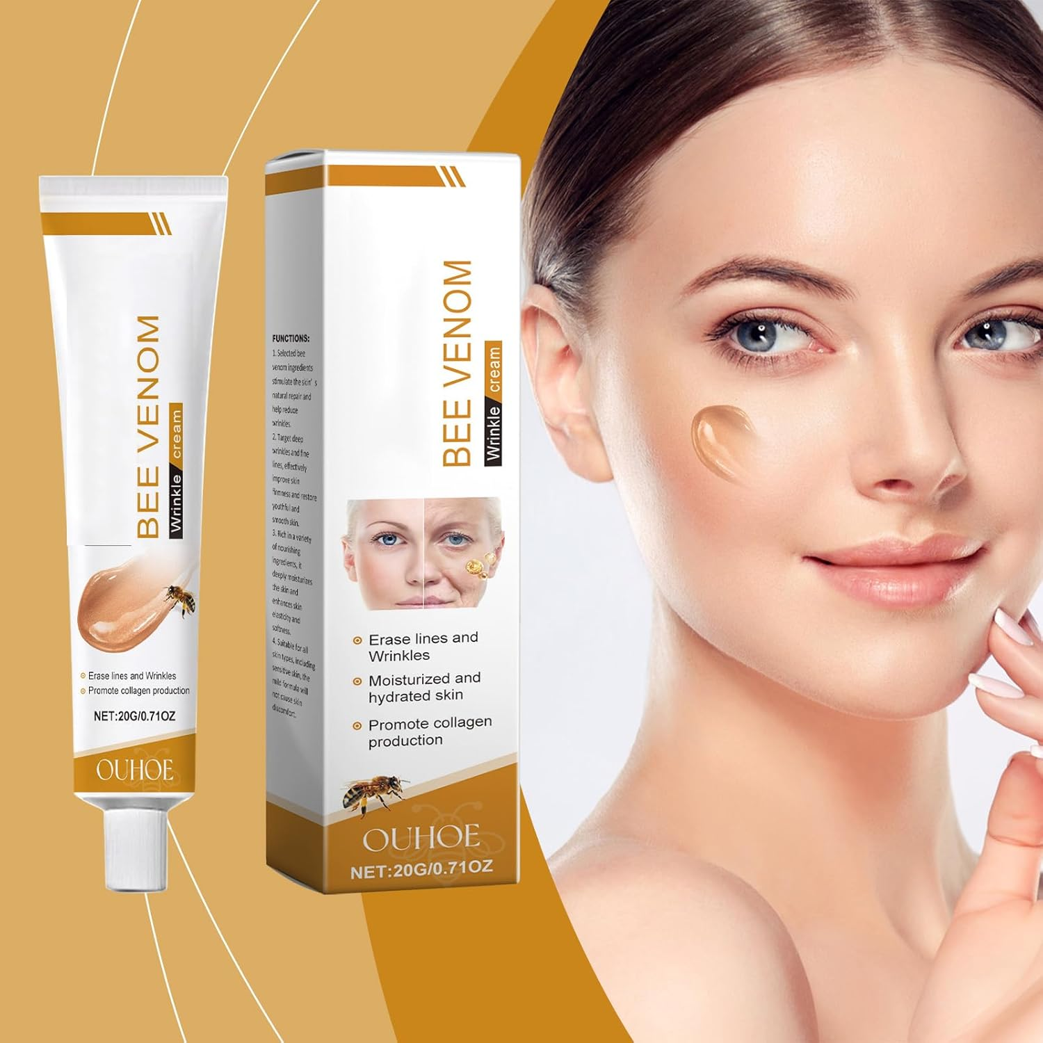 Botox Bee Venom Cream,Gentle Hydrating Cream, Wrinkle Removal and Firming,Anti-Aging,Moisturizing, Lifting & Recover image number 4