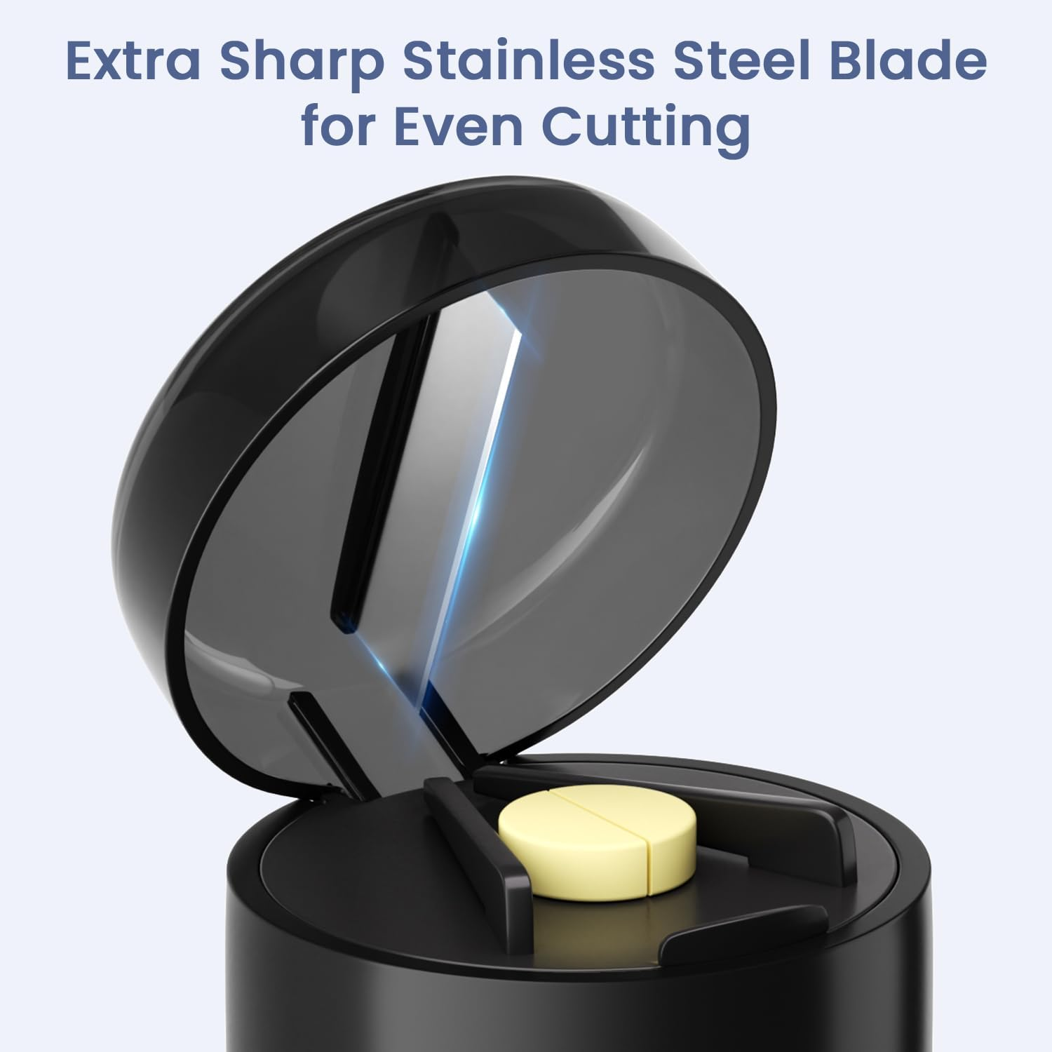 3-In-1 Pill Crusher Pills Cutter with Storage Box，Pill Grinder with Stainless Steel Grinding Pestle, Fine Powder, Pills Crushers for Elderly and Pets (Purple/White) image number 2