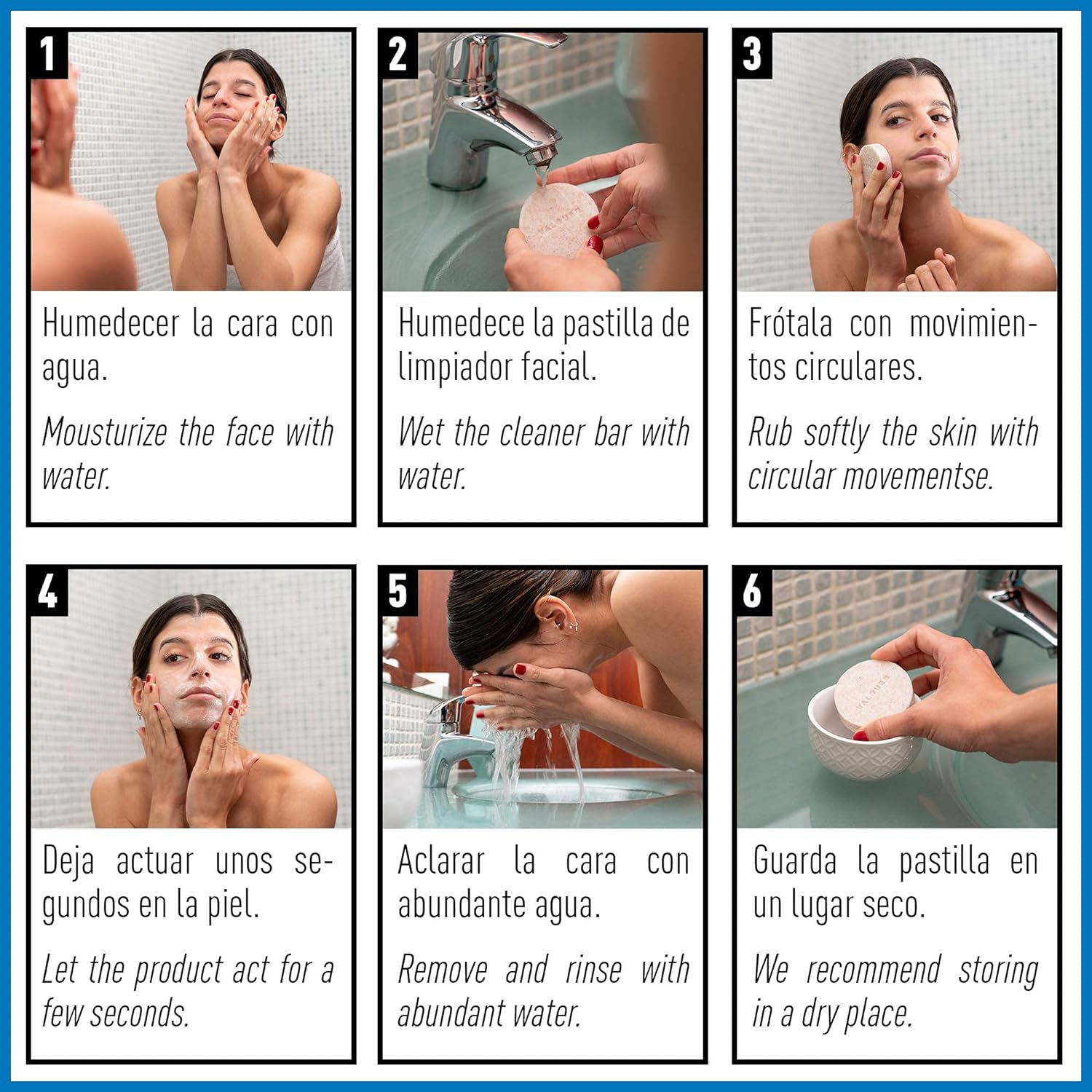 Valquer Solid Micellar Water. Soap Free, No Plastics, Organic and Natural Facial Cleanser 50 G (All Skin Types) image number 3