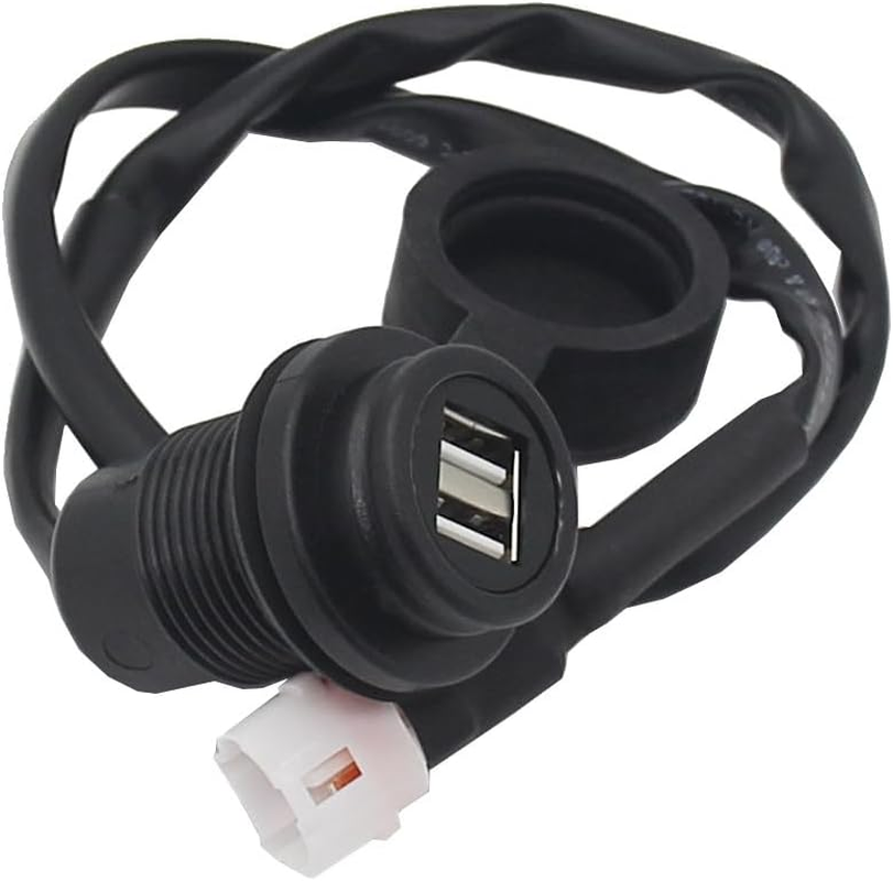 Motorcycle USB Charging Socket Modified USB Chargers Adapter with Dual 5V/2A Port Waterproof Cover Replacement for MT-09 SP MT07 XSR700
