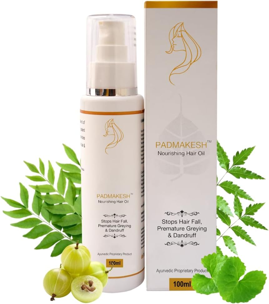 Bio Resurge Life Ayurvedic Padmakesh Nourishing Hair Oil with Natural Herbs Extracts, Controls Hair Fall, Fights Dandruff, Ayurvedic Nourishment for Hair (100 Ml) image number 1