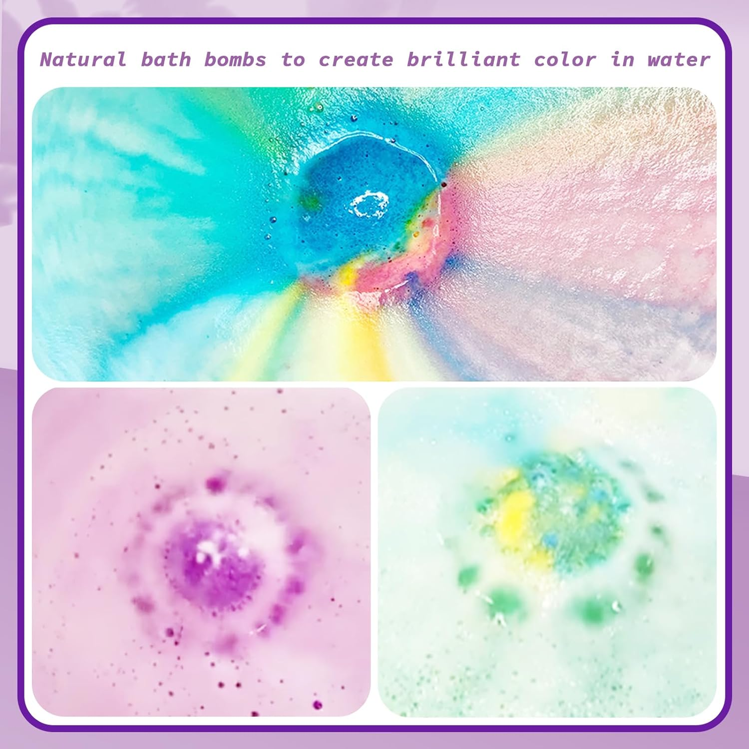 Fafamara 24Pcs Bath Bombs Gift Set, Organic and All Natural Ingredients Bubble Bath Bombs Fizzes Spa image number 2