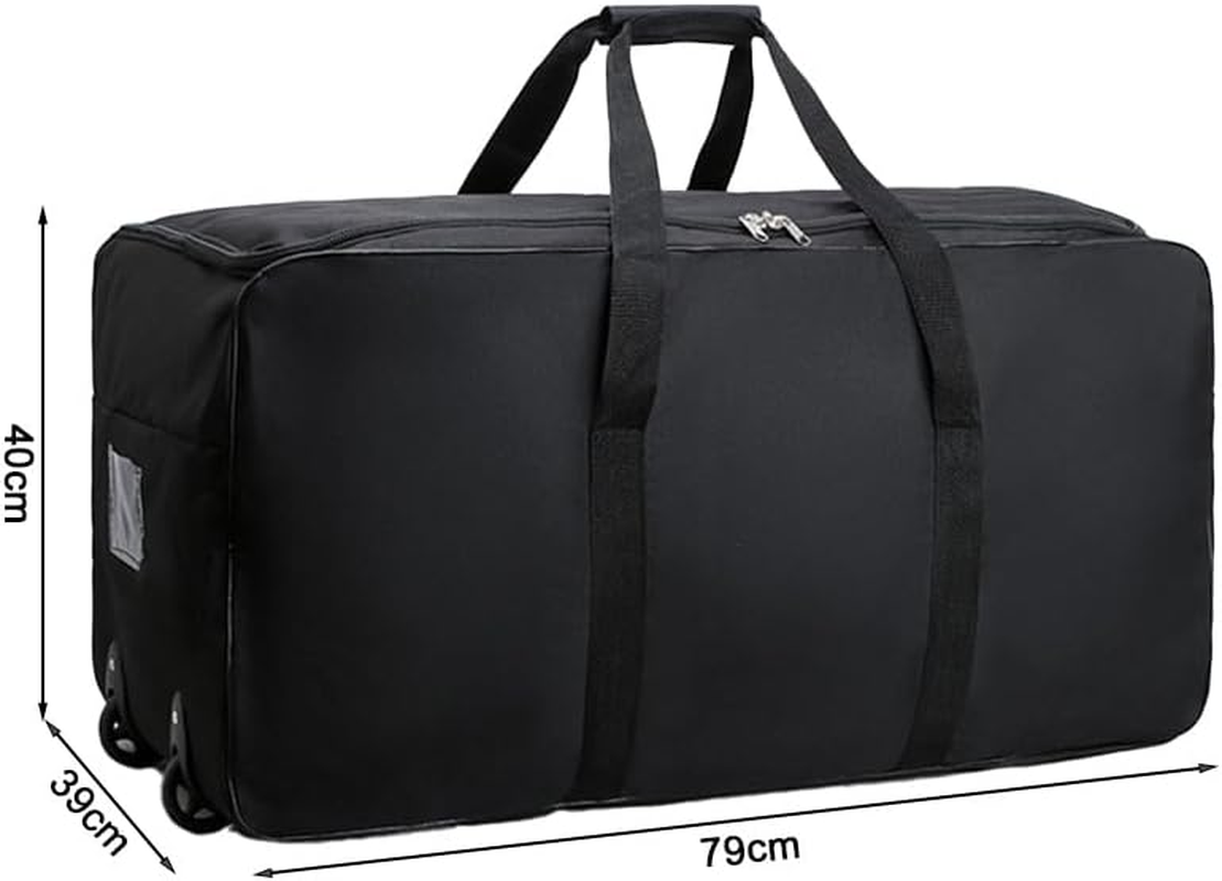 HHWRT Duffel Bag Wheels Rolling Deployment Wheeled Military, Suitcase Heavy-Duty Extra Military Travel Bag Large Deployment Bag Capacity Black image number 2