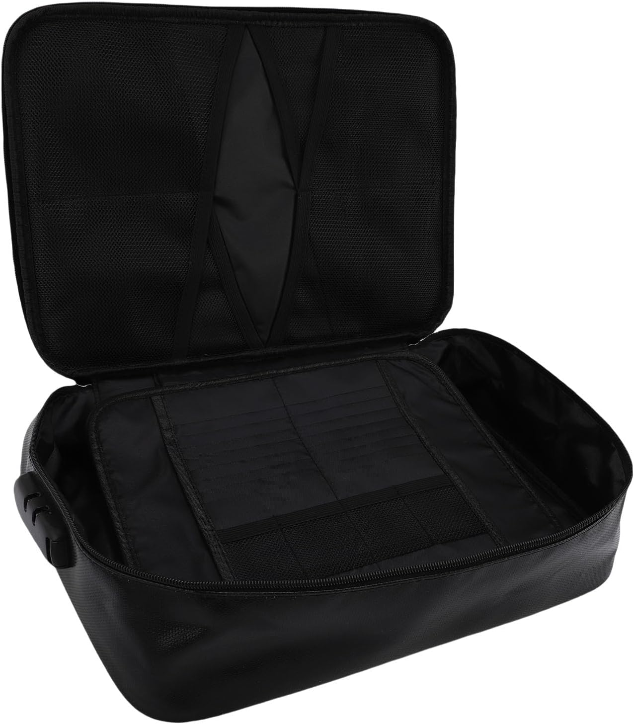 Plyisty Large Fireproof Document Bag with Combination Lock Enhanced Security File Bag for Passport Certificate Money Multiple Pockets Organizer Fiberglass Cloth image number 6