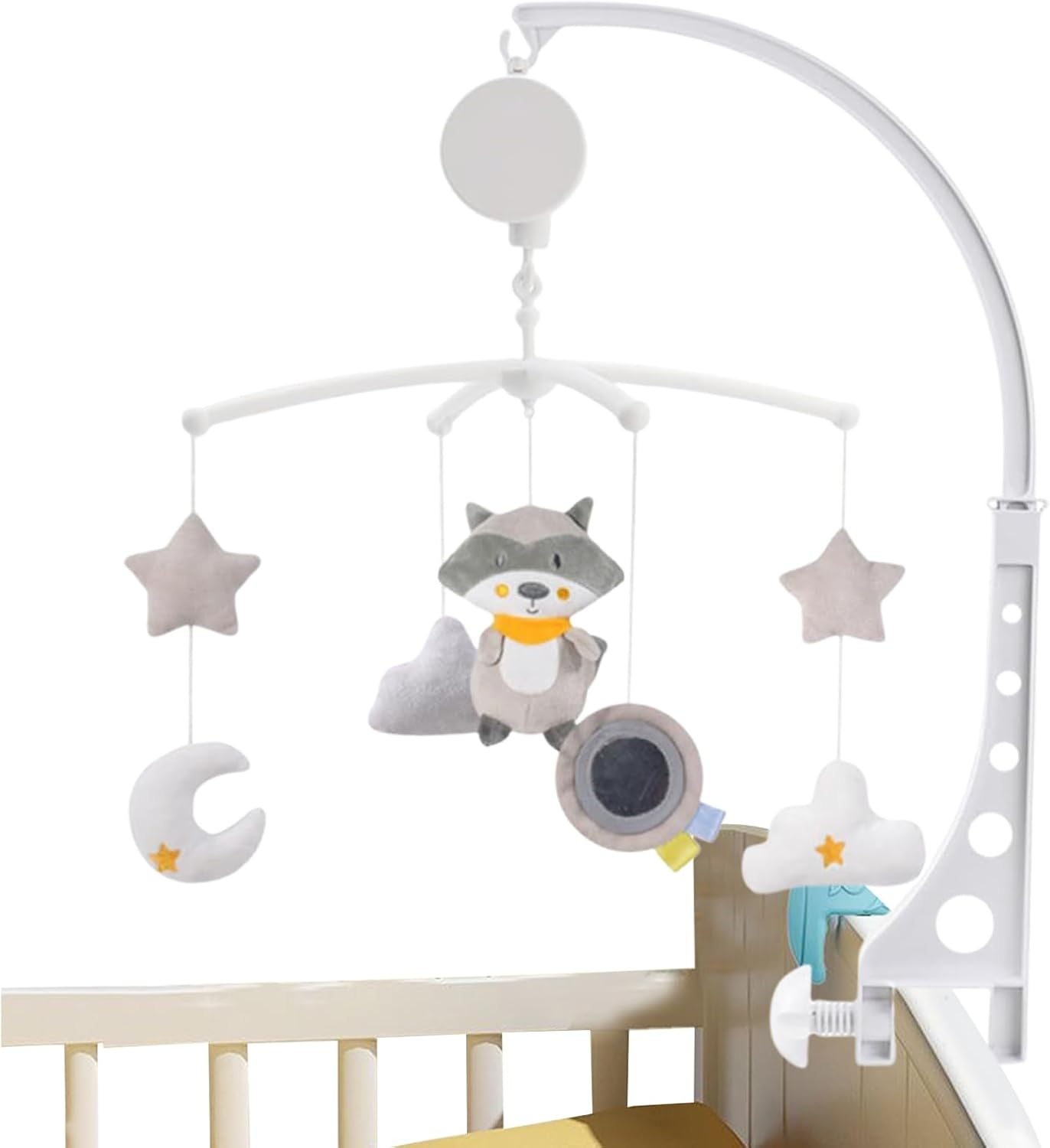 Baby Crib Wind Chime Decoration, Musical Soother Mobile, Photo Pendant Windchime, Gentle Melodies, Adjustable Height, 49X42X35Cm, for Sleep Daily Family Bedroom Stroller Travel Birthday Shower Home image number 5