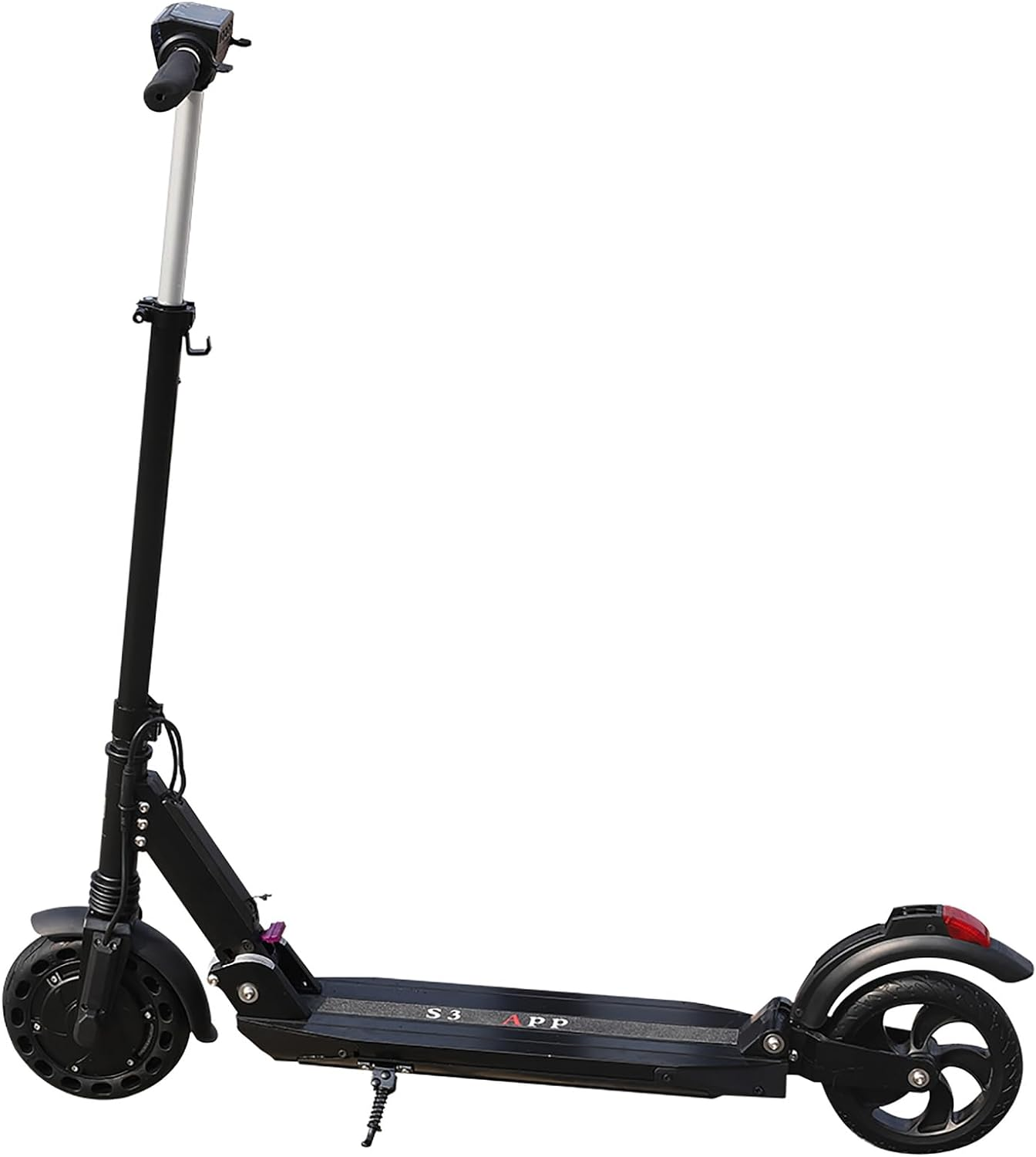 LENOXX Folding Electric Scooter - Rechargeable 350W Motor with Max 20-25 Km Long-Range Battery - 3 Speed Settings, Lightweight Easy Fold-N-Carry Shock Absorption with LED Headlights- Black