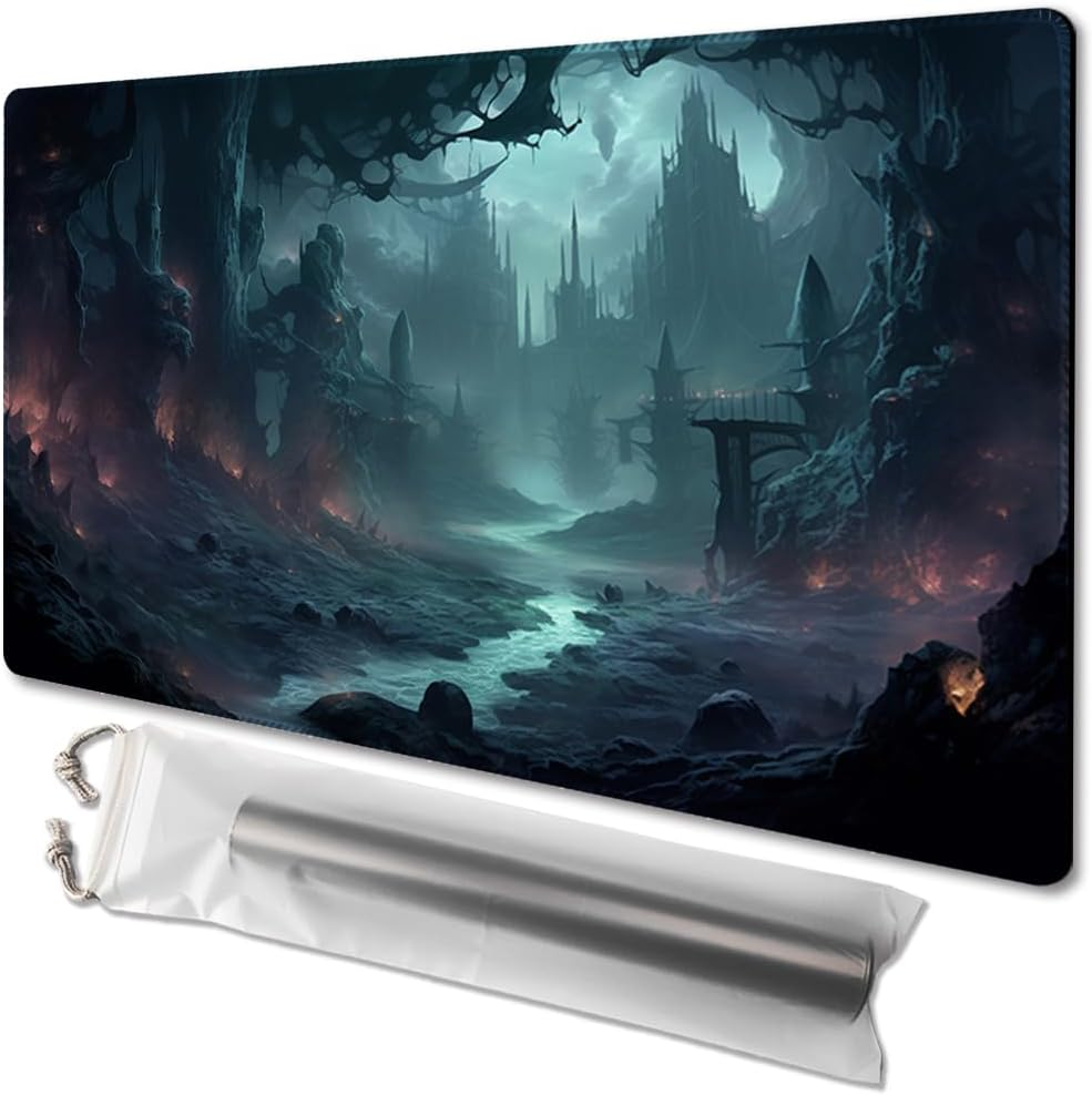 MTG 24 X 14 Inch Gaming Mat with Non-Slip Backing, Ideal for TCG Card Game Enthusiasts (Sky Tower, No Deck) image number 1