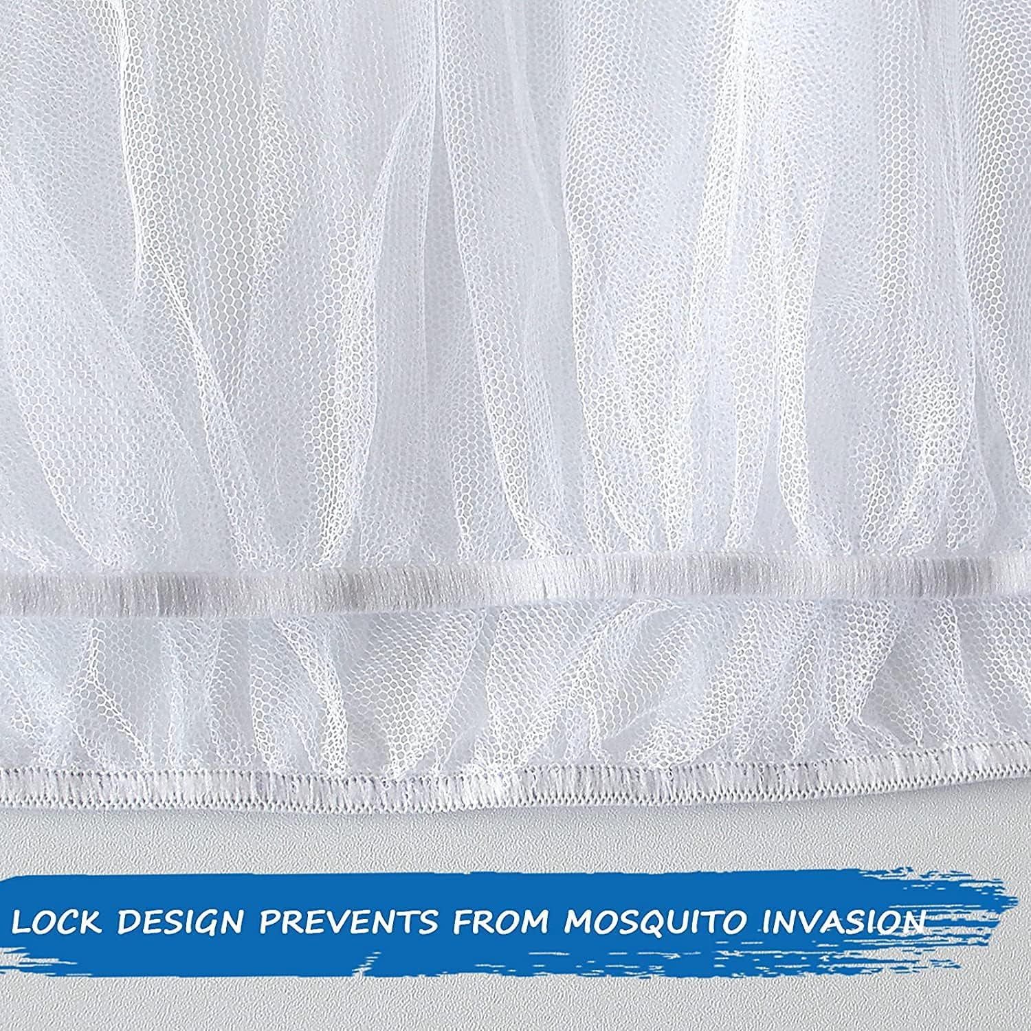 Baby Mosquito Net for Stroller, 1 Pack 150Cm Durable Baby Stroller Mosquito Net, Perfect Bug Net for Stroller, Bassinets, Cradles, Playard and Portable Mini Crib (White) image number 5