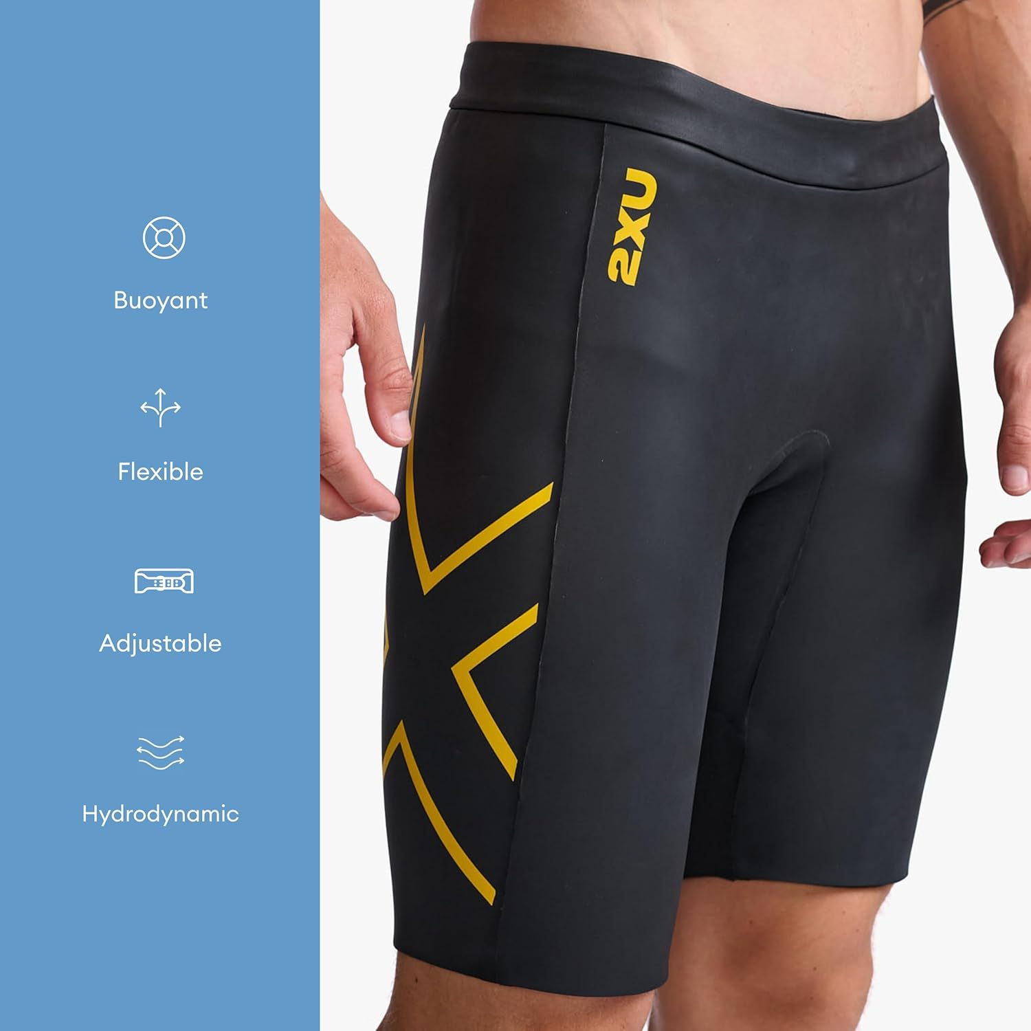 2XU - Propel Buoyancy Short - Rubber Nylon Material for Swimming - Black image number 6