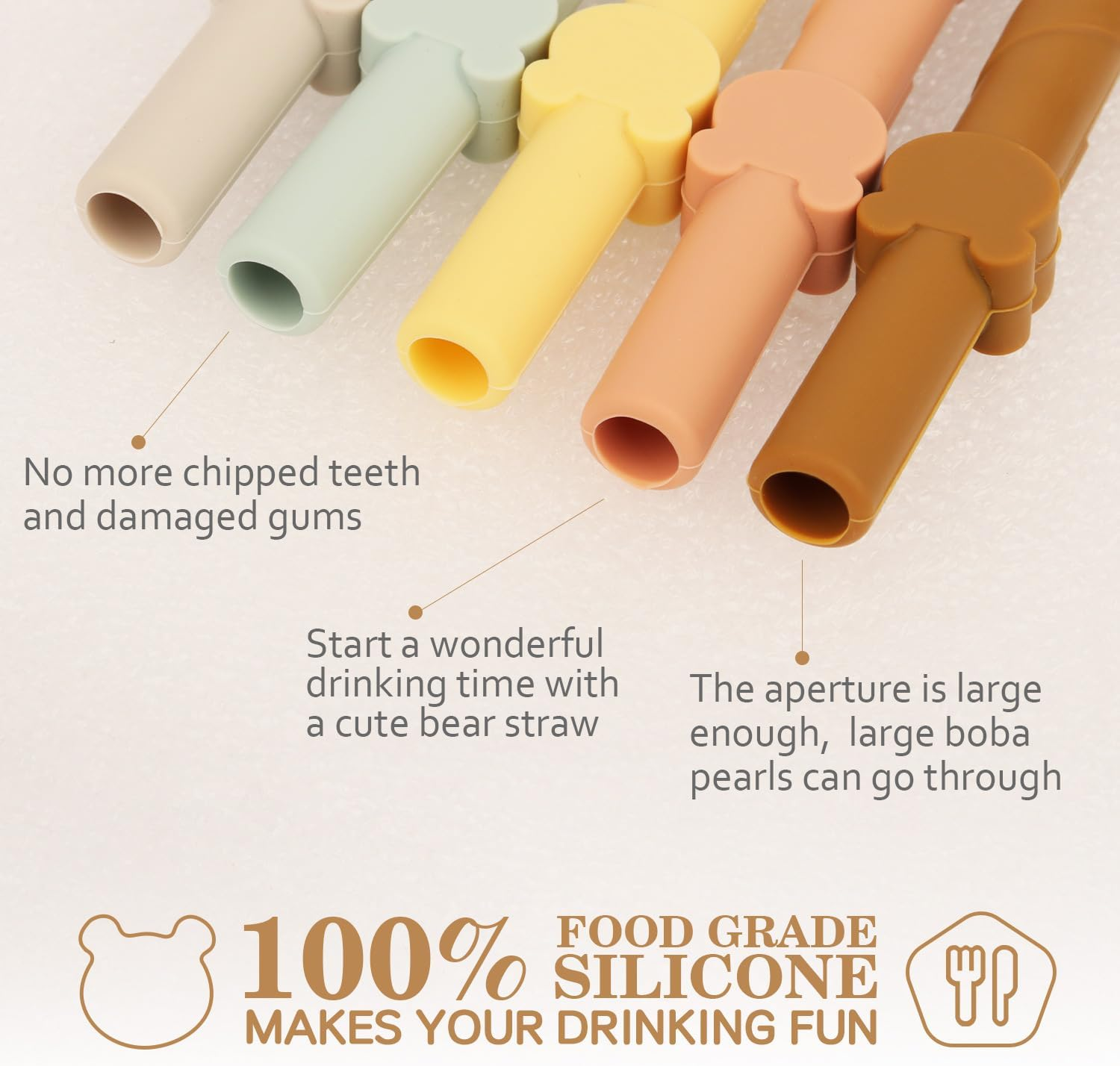 Reusable Silicone Straws for Kids and Adults,Dishwasher Safe,Bpa Free,10 PCS, Food Grade Straws for Smoothies, Shakes, Drinks,Foldable for Home and Travel Use (Multicolor-Straight, 5.5 Inch) image number 1