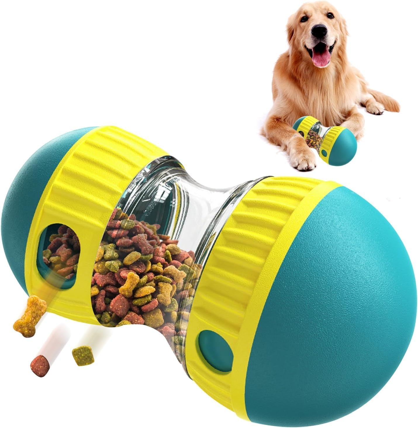 My Corgi Living Interactive Dog Puzzle Toy - Adjustable Food Dispensing Ball & Slow Feeder Enrichment Training Toy for Small, Medium, Large Dogs - Fun Interactive Dog Toys